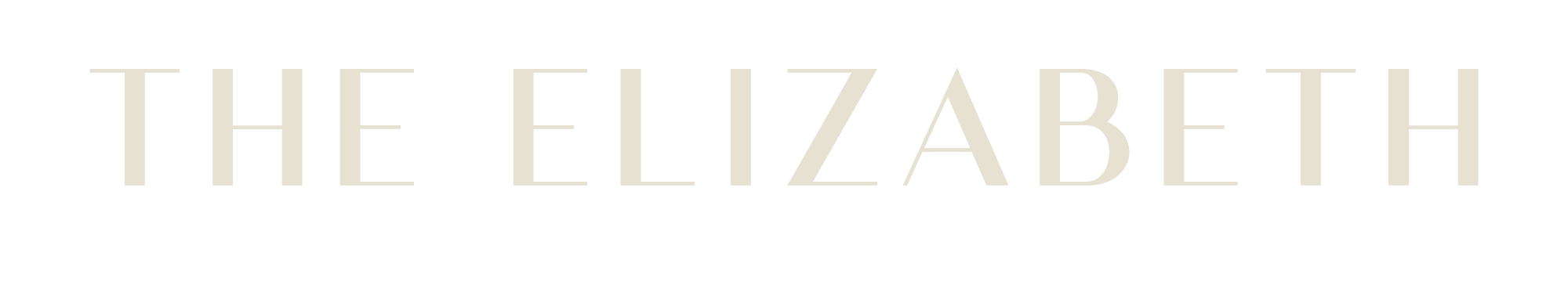 The word 'THE ELIZABETH' in large, light-colored letters on a black background.