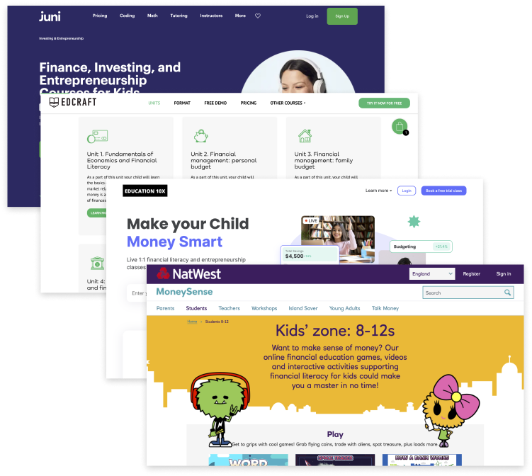 Researched 4 major educational platforms