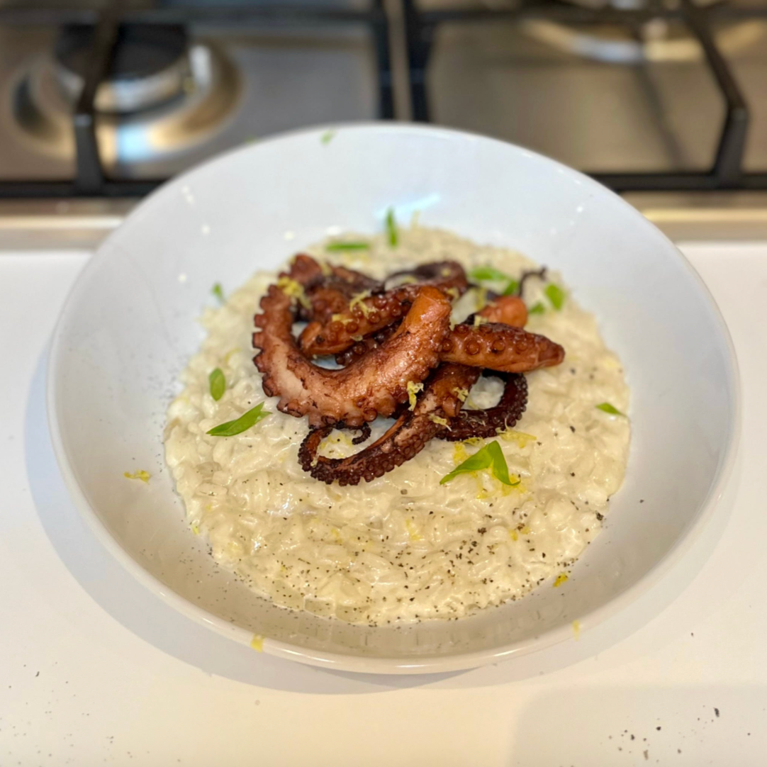 Grilled Octopus with Lemon Risotto