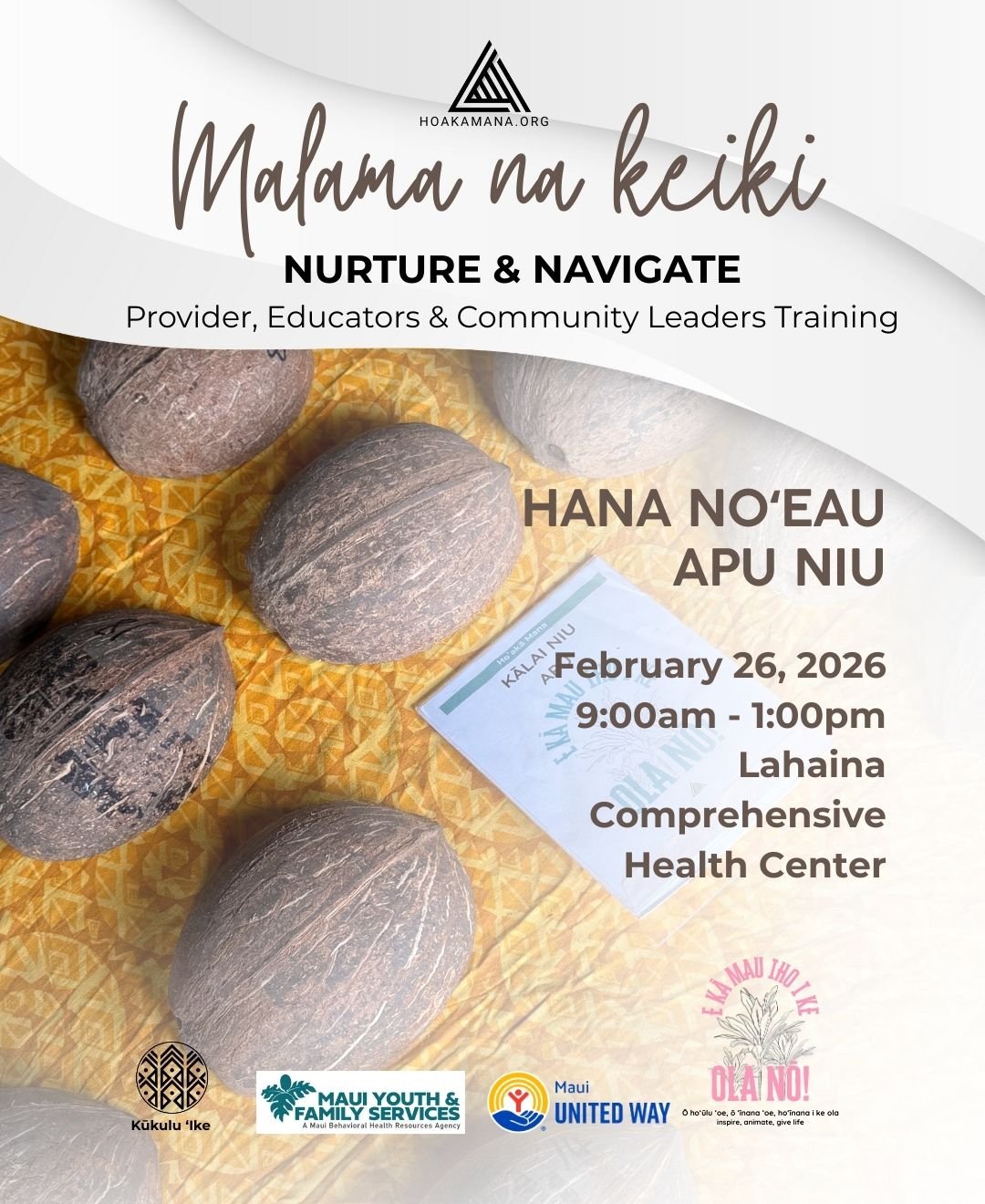 Mālama Na Keiki: Apu Niu