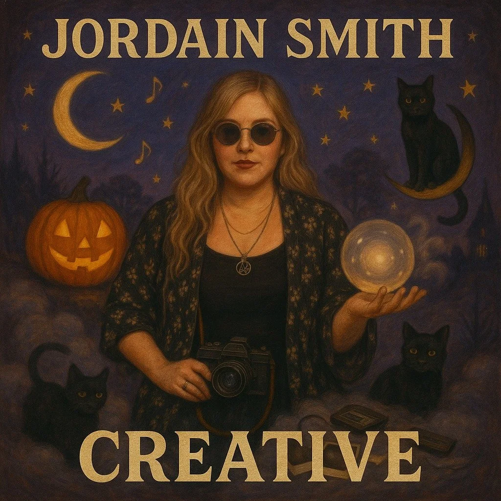✨🖤 Album Cover Challenge 🖤✨
If I were an album… this would be the cover.
A little bit Halloween. A little bit 90s. A whole lot of creative magic.
She’s witchy, she’s dreamy, she’s the photographer behind the lens and the