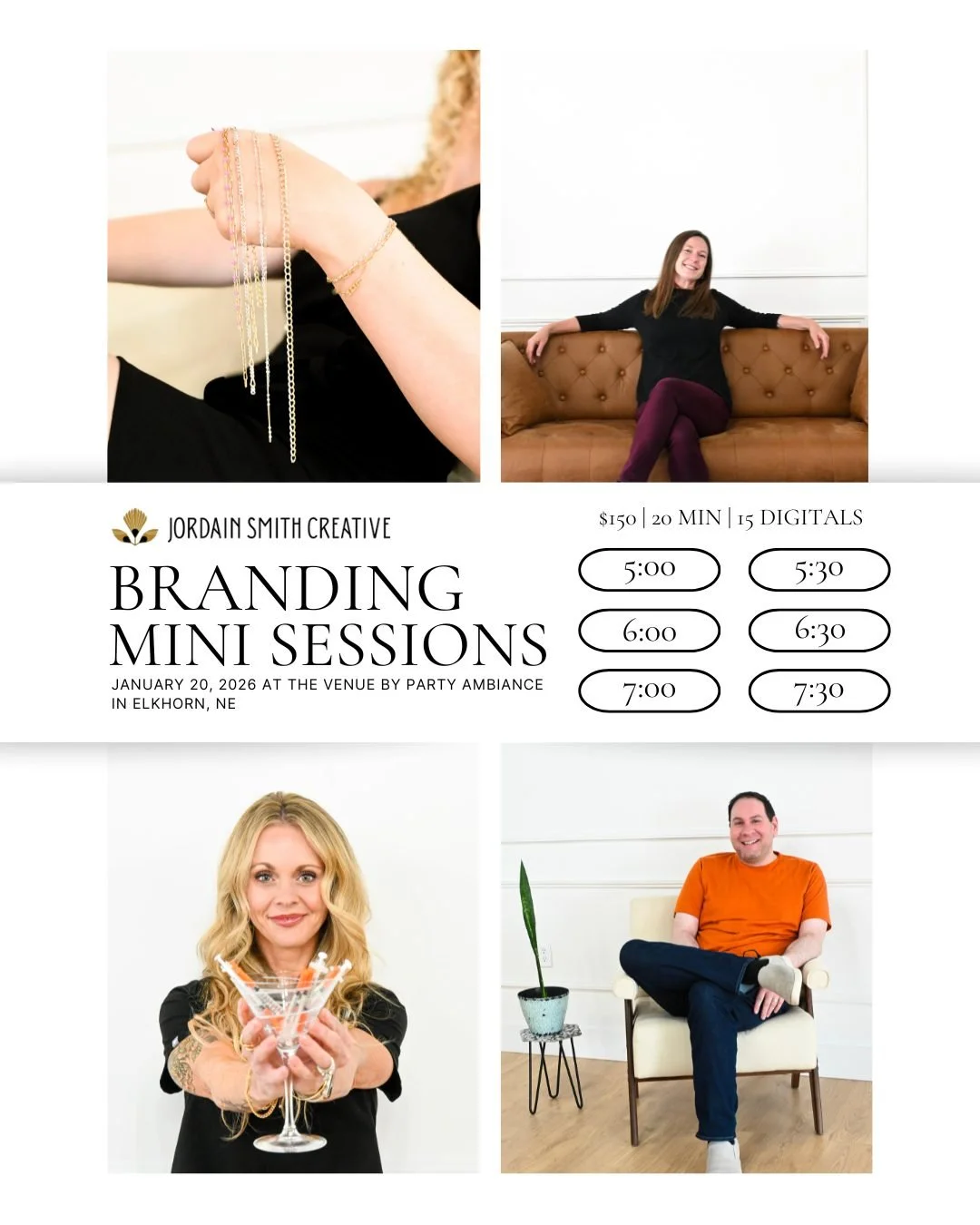 Need fresh brand photos for 2026?

Branding Mini Sessions are here ✨
📅 January 20, 2026 | Elkhorn, NE
🕰 20 min | 📸 15 images | 💰 $150

Full gallery upgrade available after your session.

👉 Comment MINI to book your spot

#BrandingPhotography
#Pe