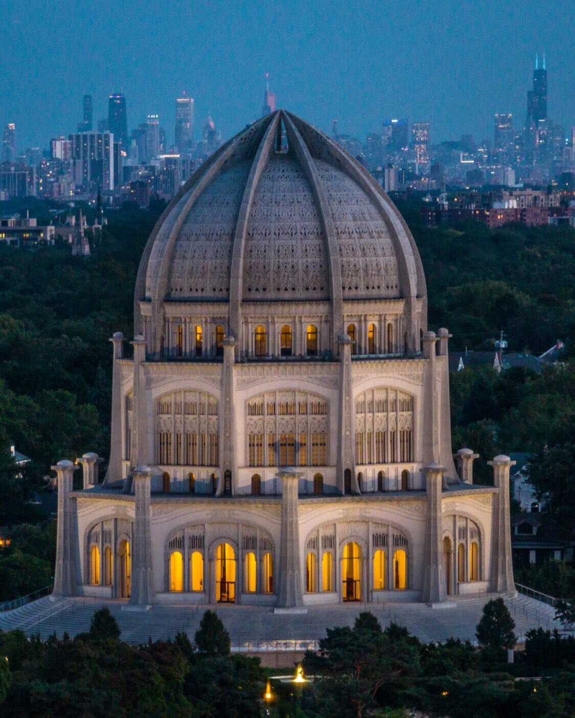 Bahai temple just a 30 min drive north of the city