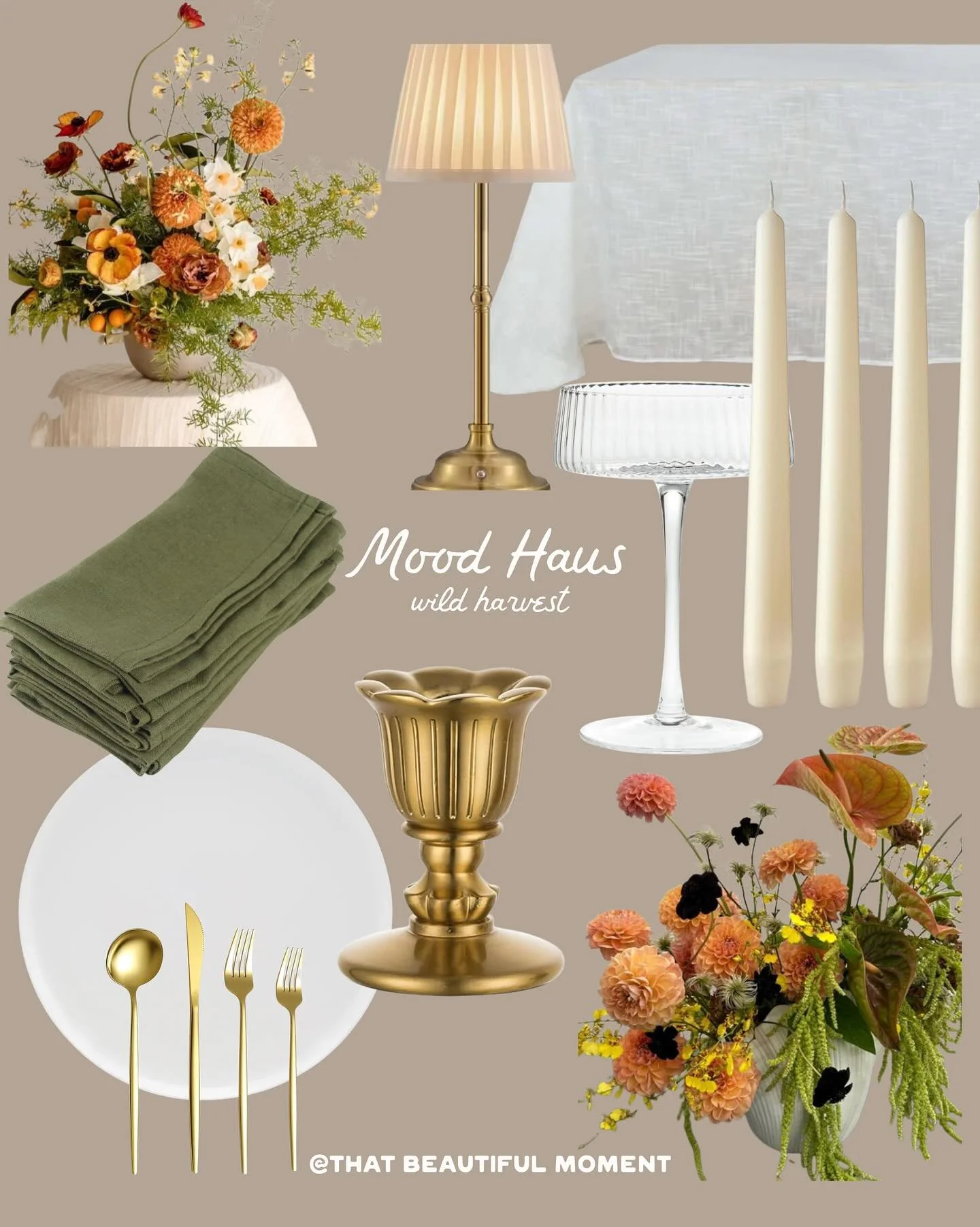 Fall tones, soft greens, and moody lighting &mdash; earthy, organic, and perfectly imperfect. For the brides who love natural beauty with a wild edge.

We can&rsquo;t wait to style this IRL soon | shop the full fall table look via our Amazon Storefro