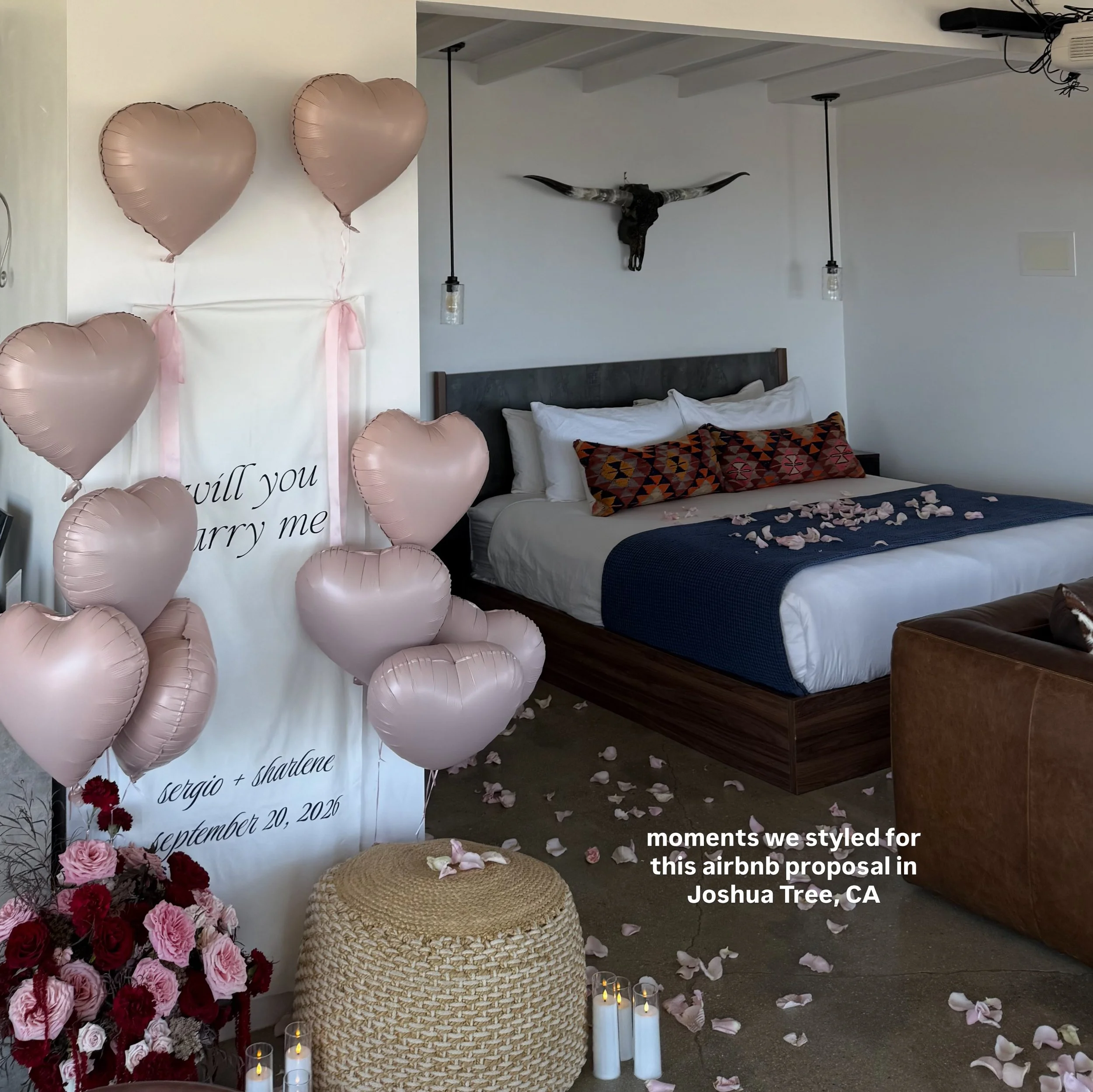 Moments we styled for a proposal in Joshua Tree 🤍