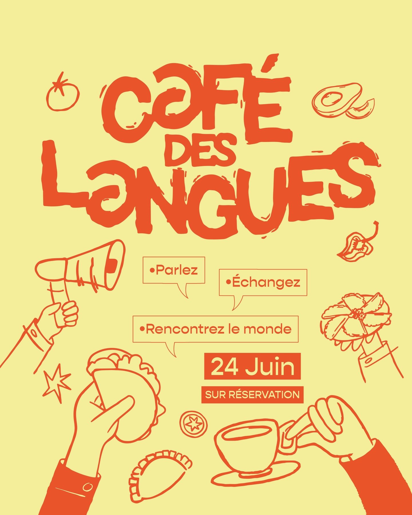 🍽️ &iexcl;Hola! Comment &ccedil;a va? 🎉💬

Faites le tour du monde &agrave; travers les langues, les cultures et les rencontres au Caf&eacute; des Langues de Macondo Caf&eacute; 🦋

🗣️ Venez parler l&rsquo;espagnol, le fran&ccedil;ais, l&rsquo;ang