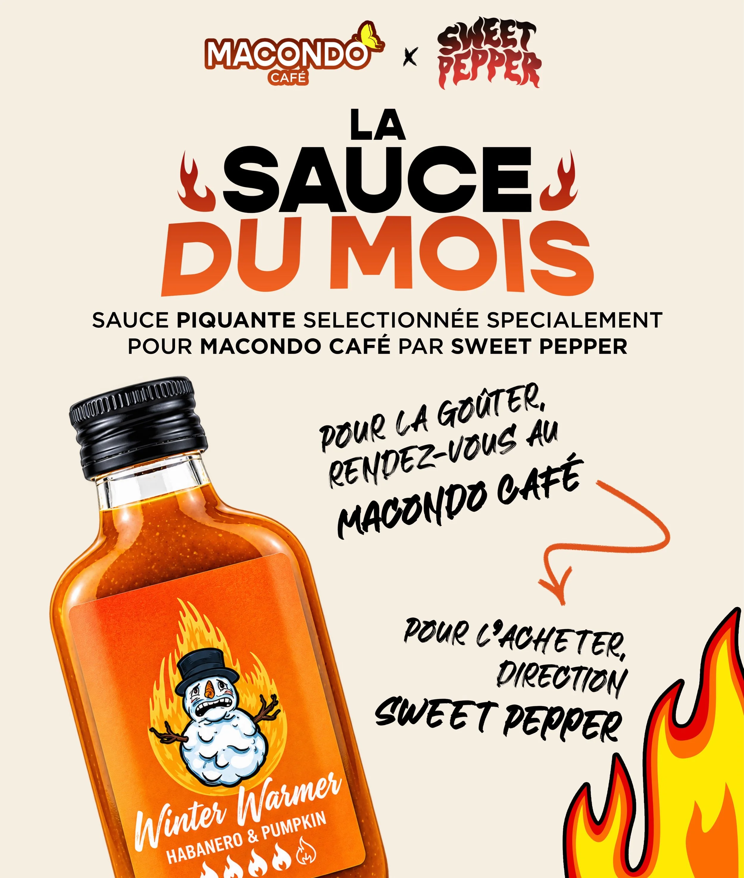 🌶️🔥 LA SAUCE DU MOIS EST L&Agrave; ! 🔥🌶️

Vous l&rsquo;attendiez (et nous aussi) : la premi&egrave;re collab&rsquo; entre @macondobordeaux &times; @sweetpepper_shop d&eacute;barque enfin ! 😍

Pour cette premi&egrave;re &eacute;dition, on a s&eac