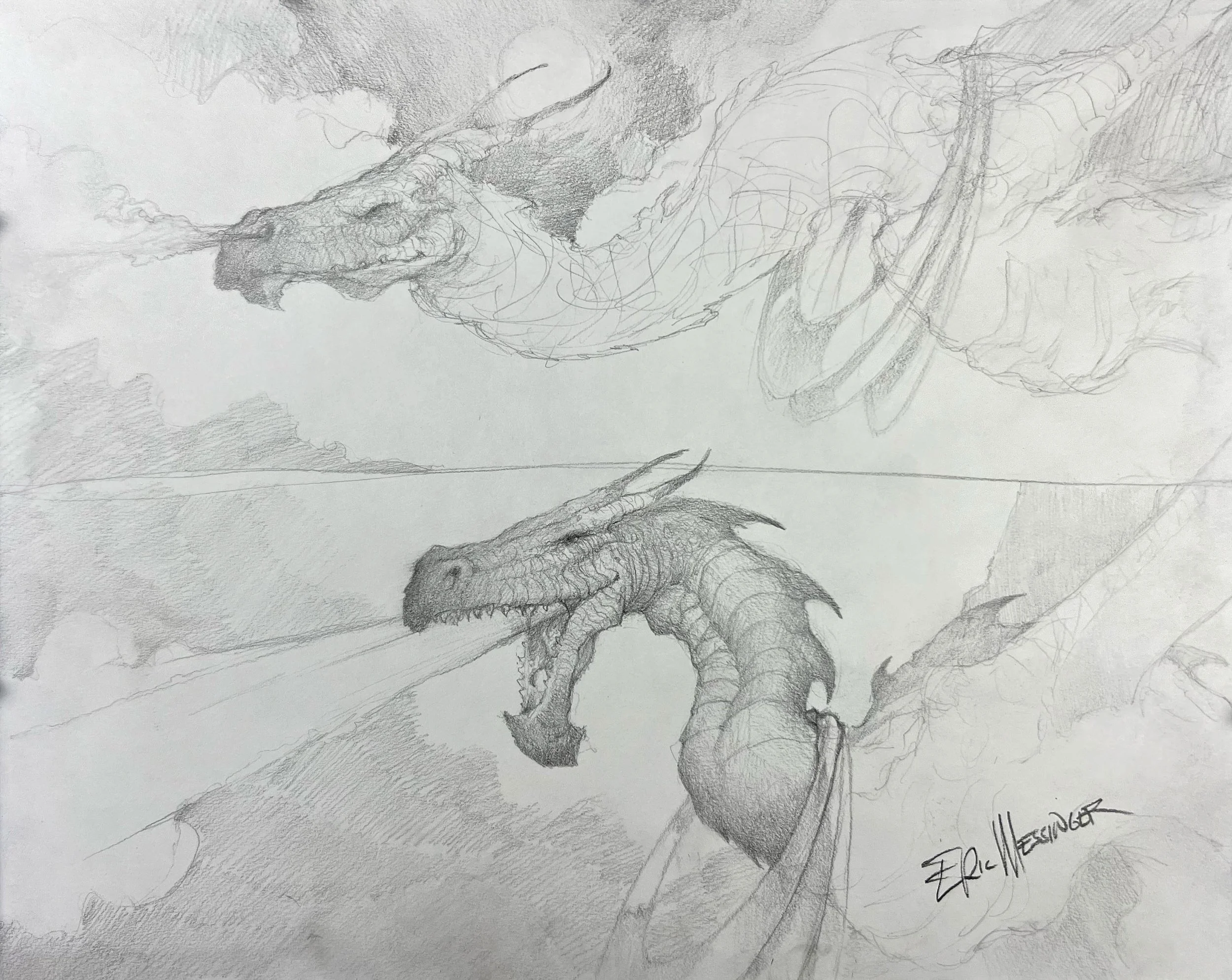 Eric Messinger - I Wish Upon a Dragon, Sketch