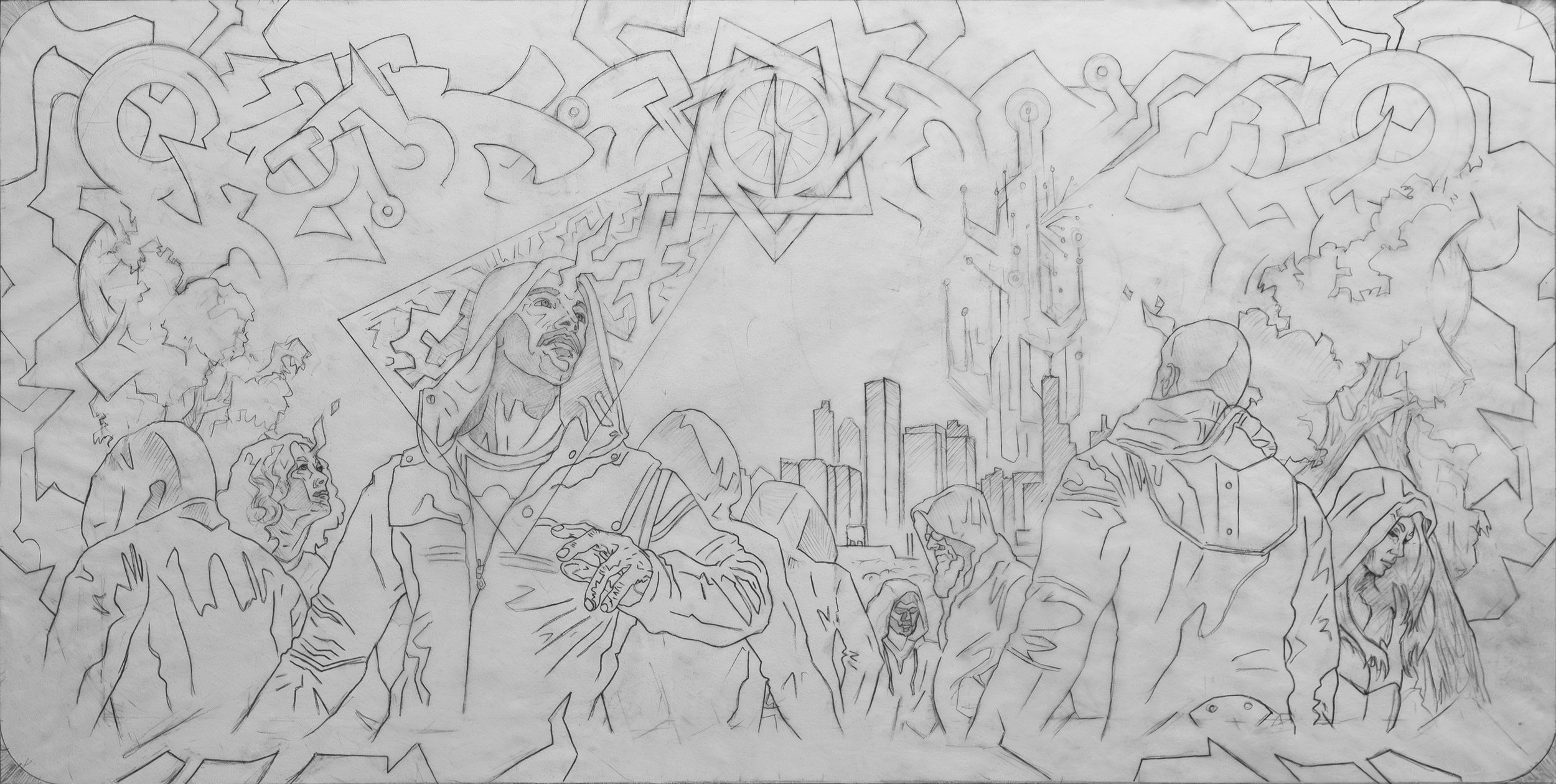 Dan Cohen "The Call" Preliminary Drawing