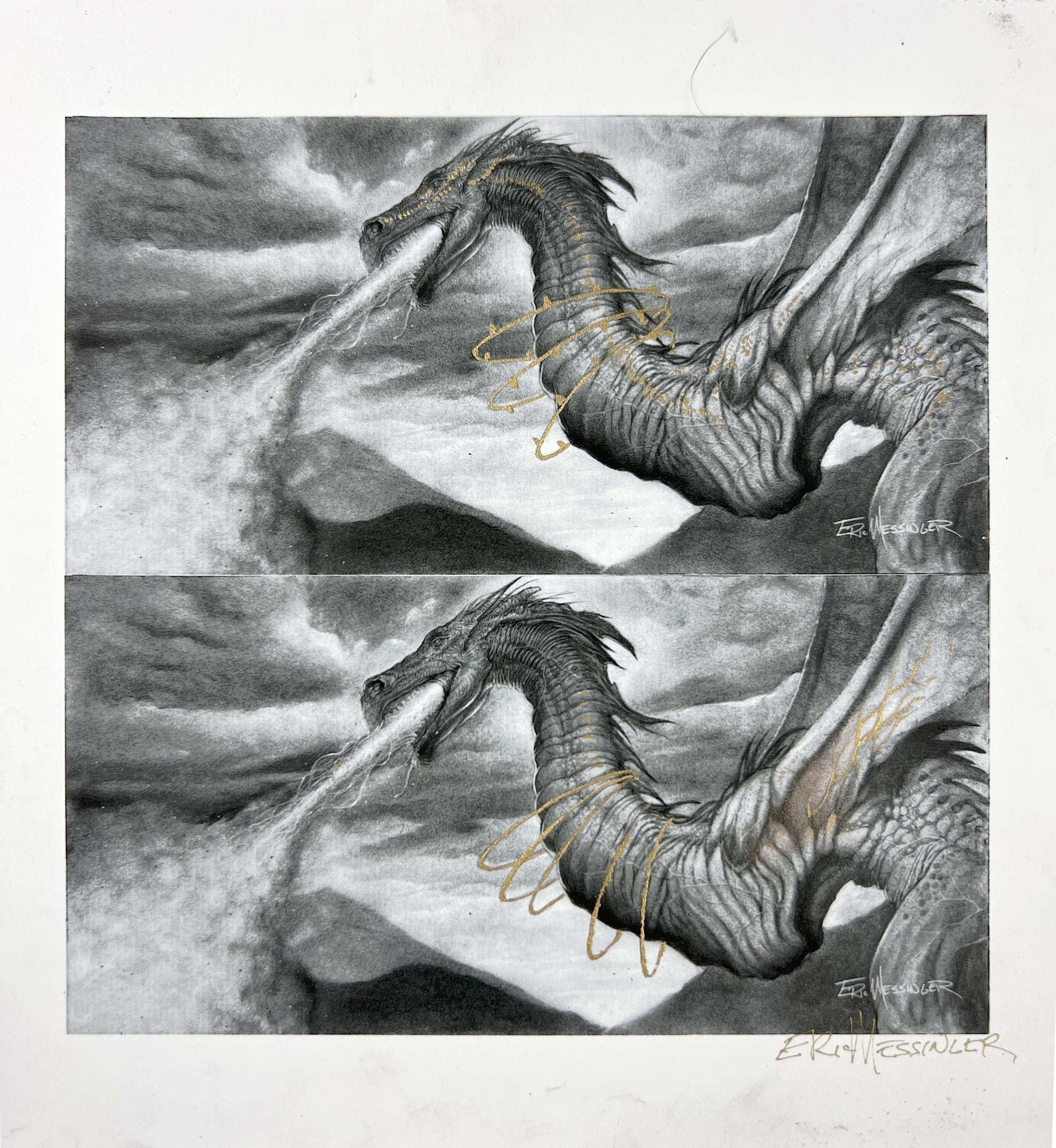 Eric Messinger - I Wish Upon a Dragon, Ink Study