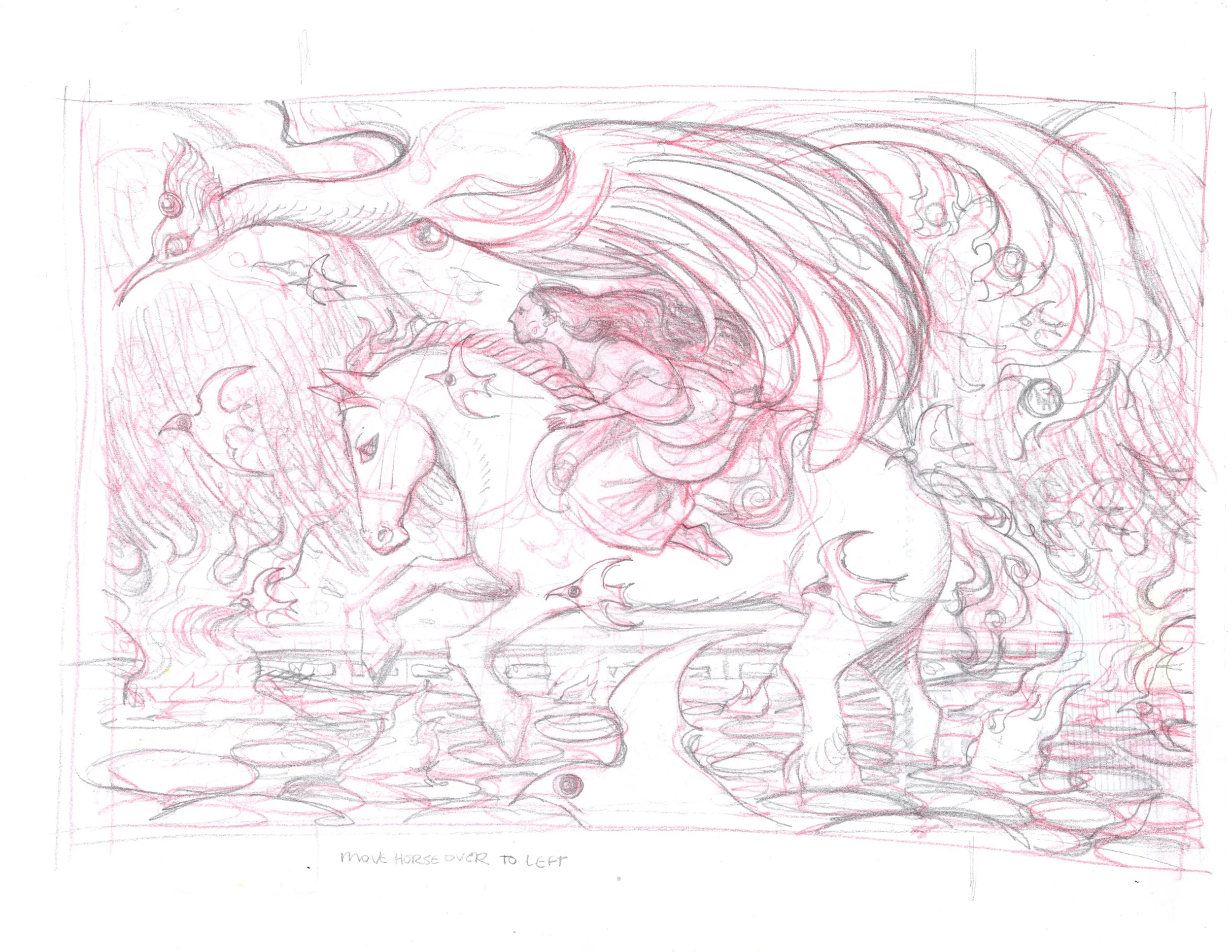 Julie Benbassat - Pursuit of Fire Sketch