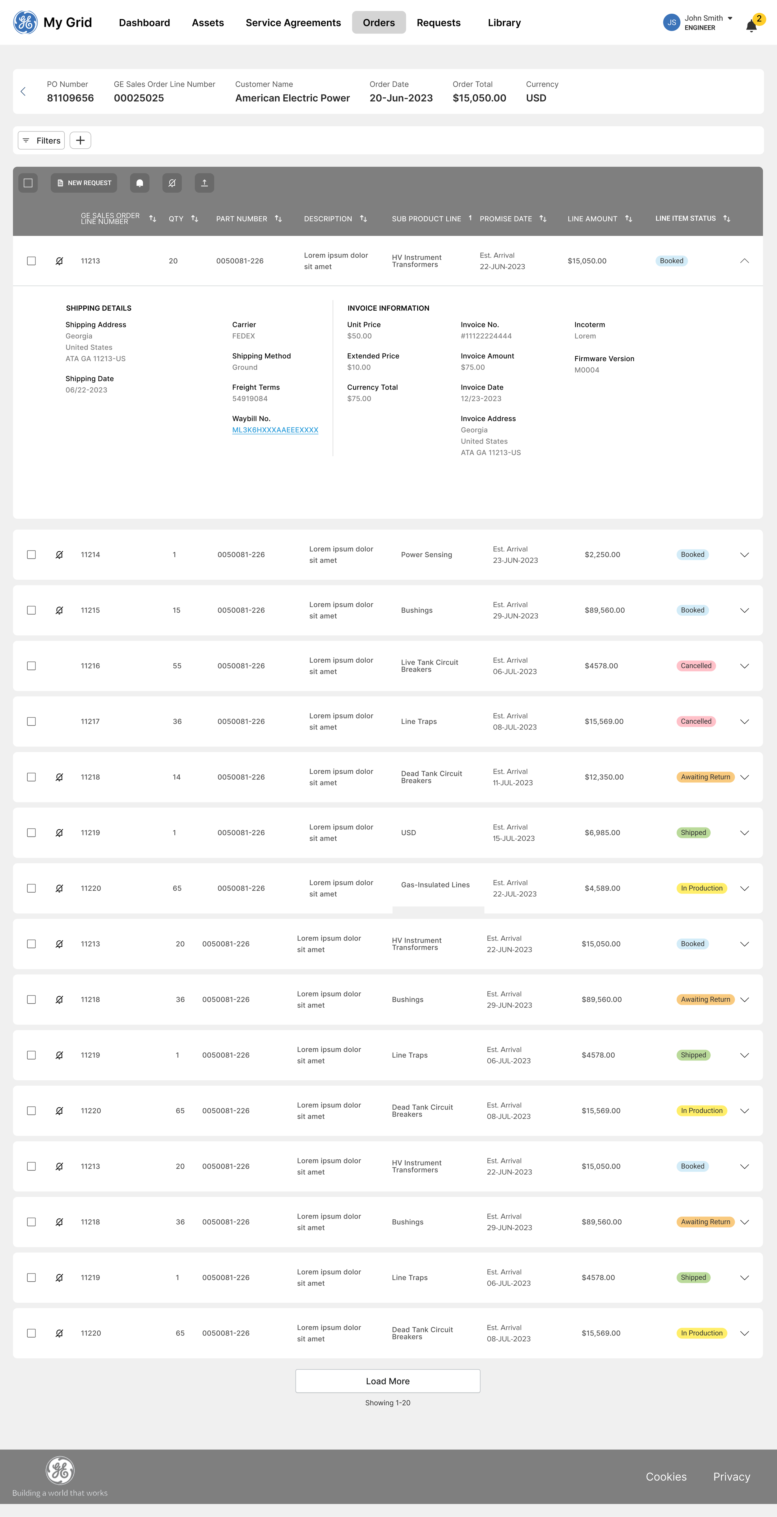 Order Detail Expanded