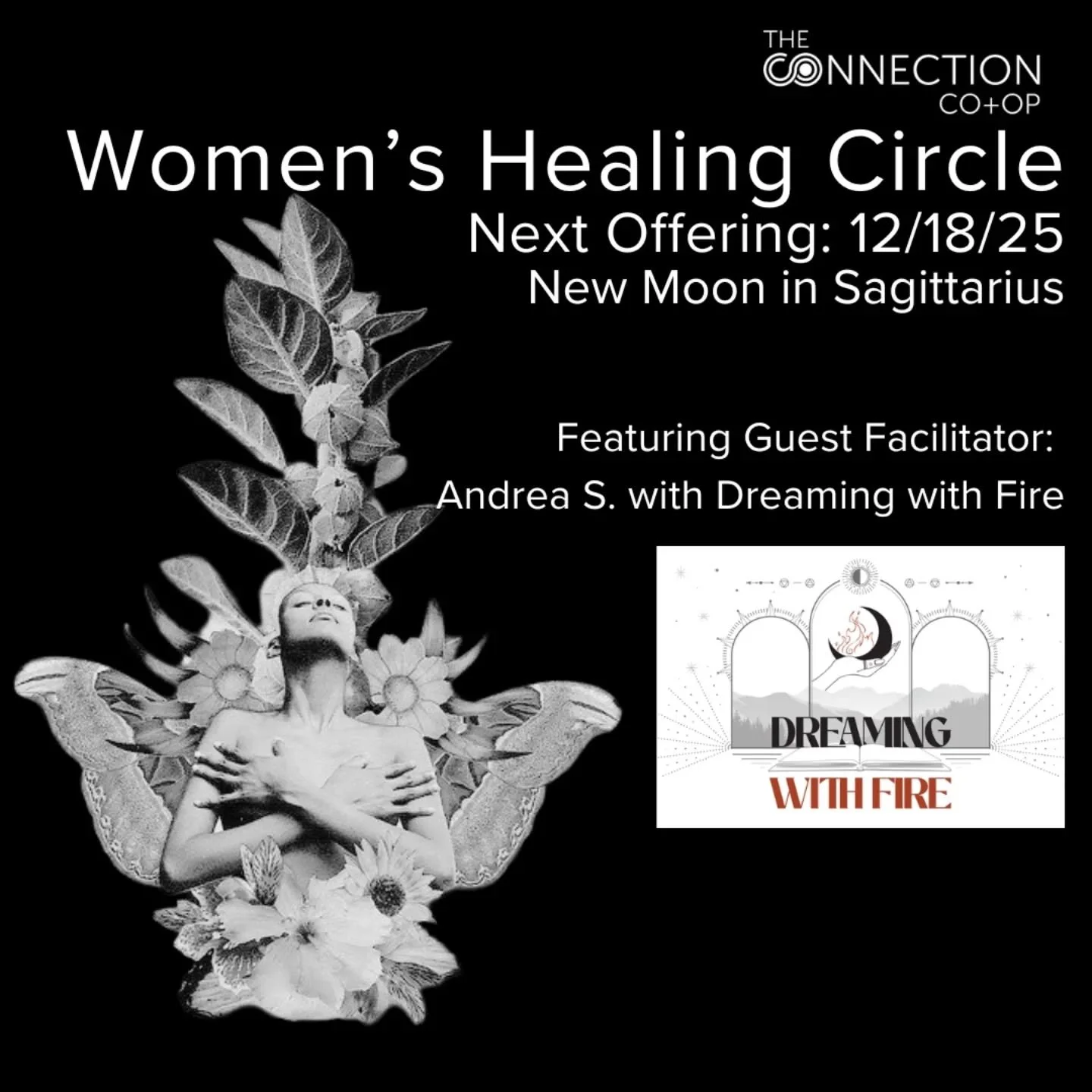Our next Women&rsquo;s Healing Circle is Thursday 12/18 from 6&ndash;8P held under the New Moon in Sagittarius + hosted by Andrea S with @dreaming_with_fire 

Andrea is covering the circle while I'm away in Joshua Tree sitting in deep ceremony + with