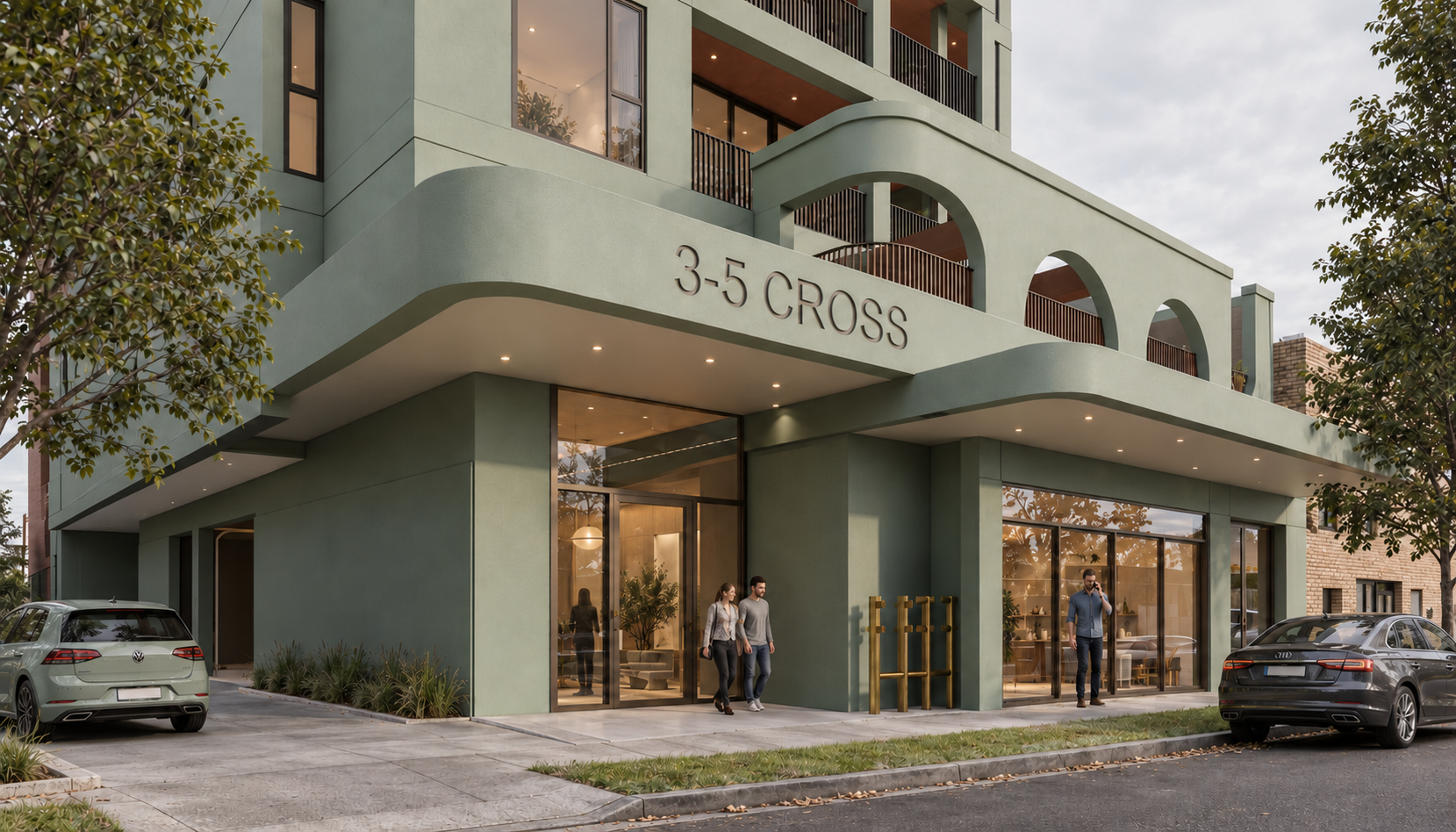 Photorealistic Entrance at 3–5 Cross.png
