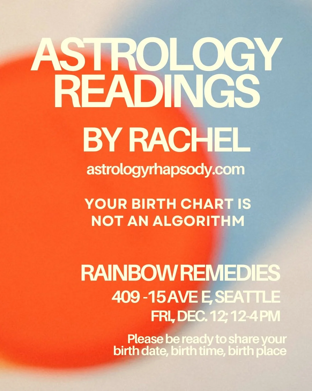 I am so excited to return to @rainbowremedies, offering discounted, in-person astrology readings on Friday, 12/12, from noon to 4 pm.
.
Come check out this beautiful homeopathy shop selling herbal remedies, tinctures, supplements &amp; organic person