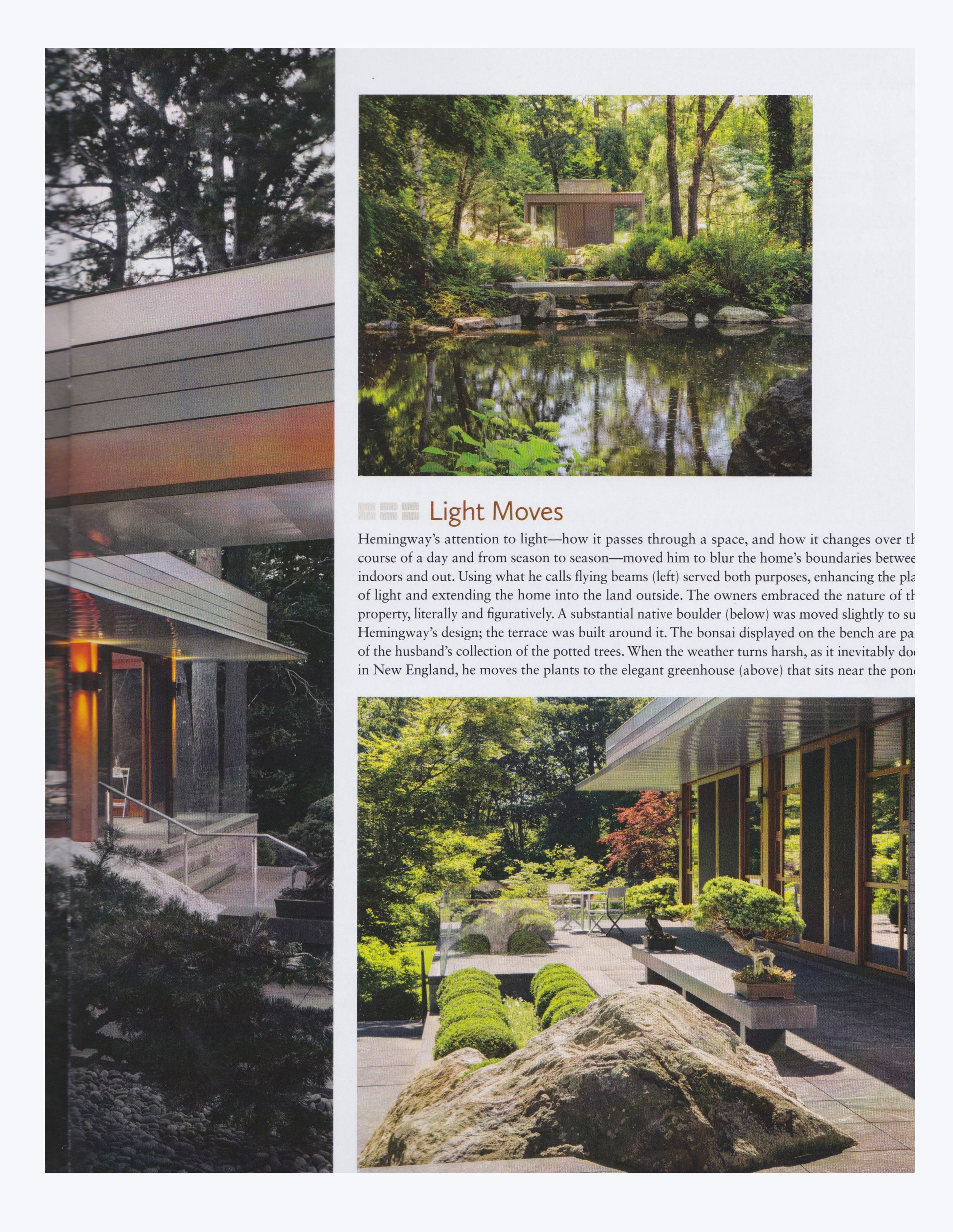 Fresh Perspectives article featuring Carrie Gustafson's custom glass lighting designs in collaboration with lighting designer Josh Feinstein and architect Colin Flavin