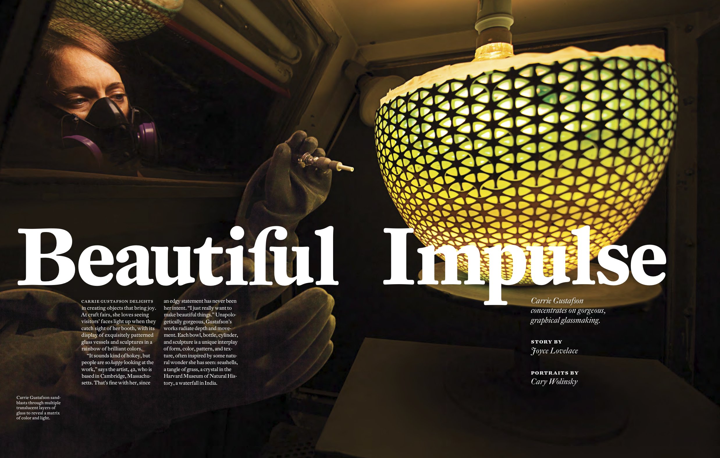 Beautiful Impulse article about Carrie Gustafon in American Craft Magazine, 2014