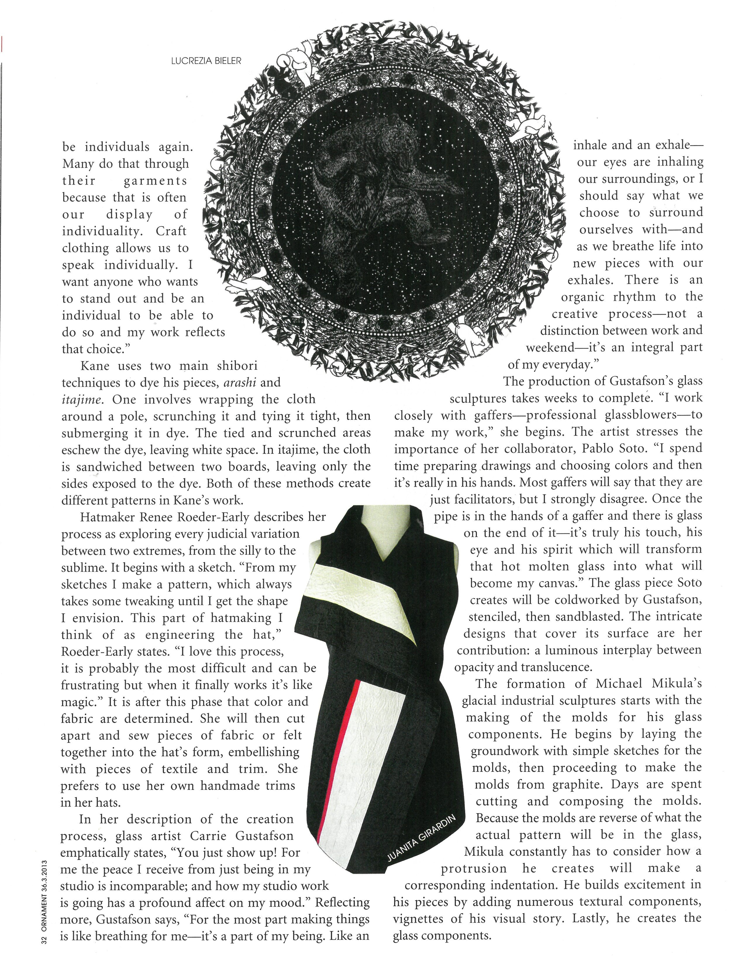 Ornament Magazine article featuring glass artist Carrie Gustafson