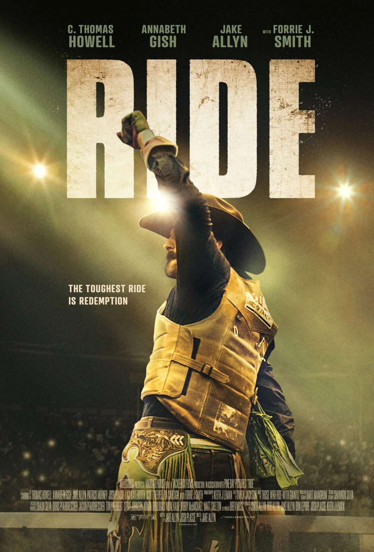 Official poster for Ride (2024), featuring actor Patrick Murney as Tyler.