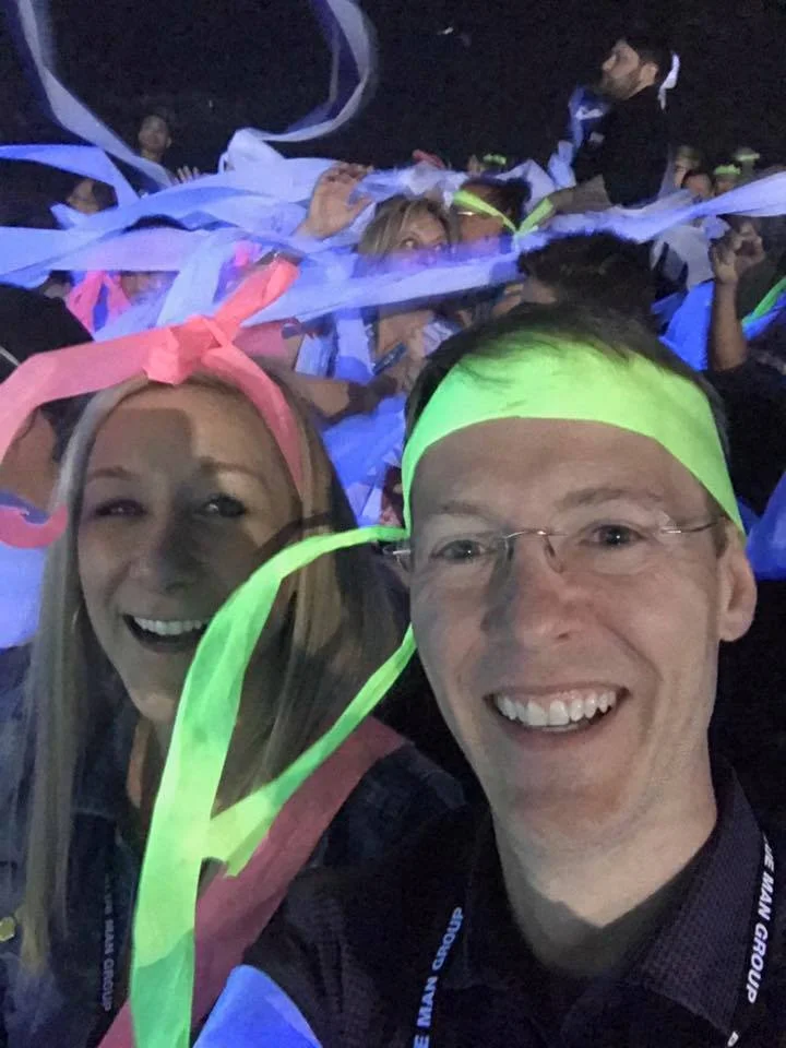 Lee and Lindsay Blankenship in Las Vegas for the Blue Man Group