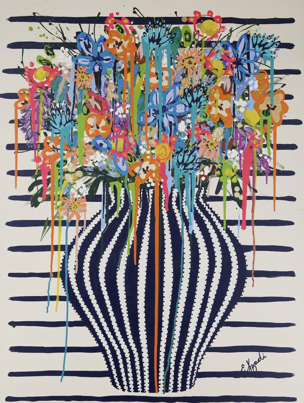 Floral Destination in Stripes