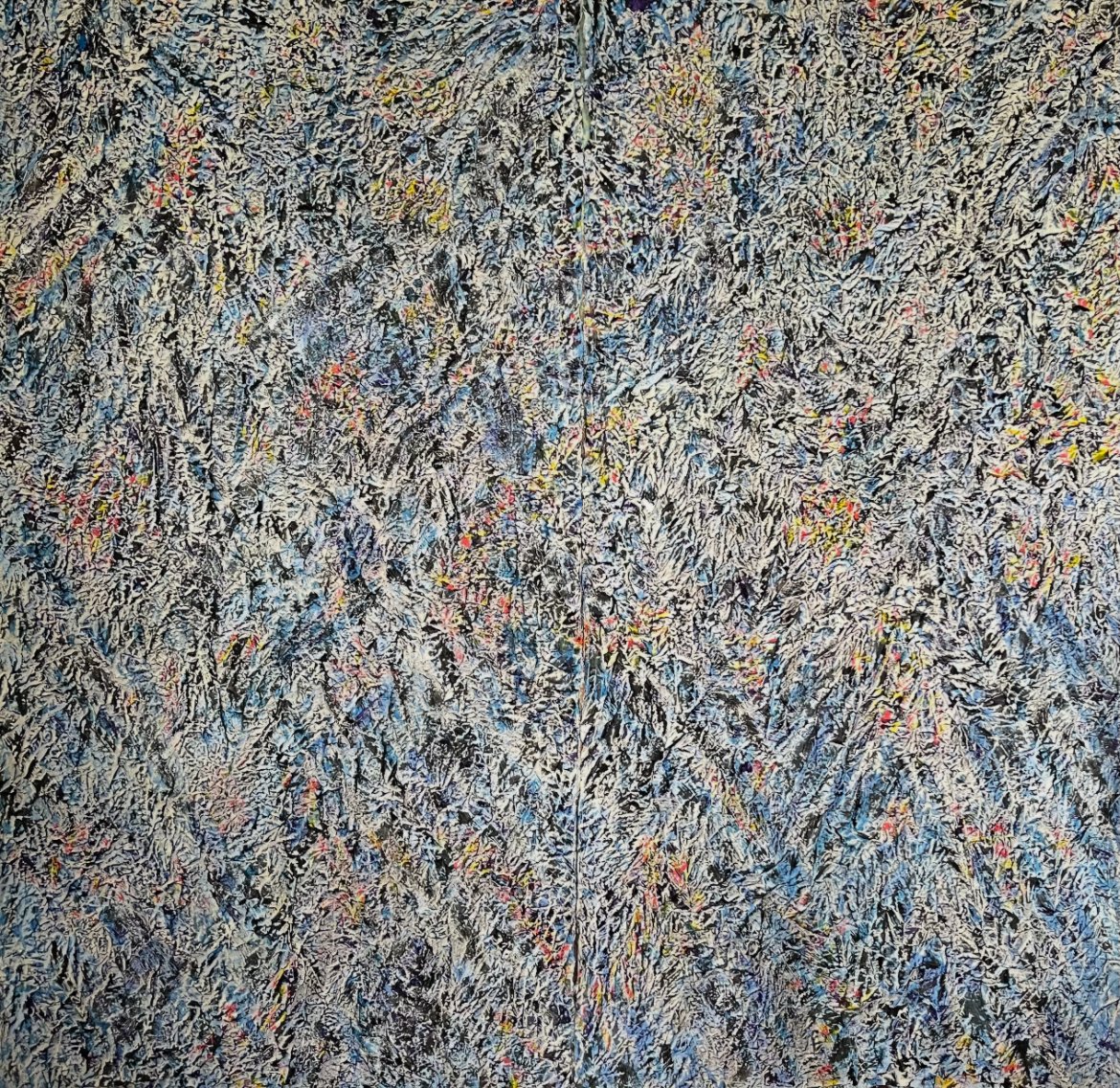 Fire deep in the snow: 62"x56", Mixed media with Hanji.