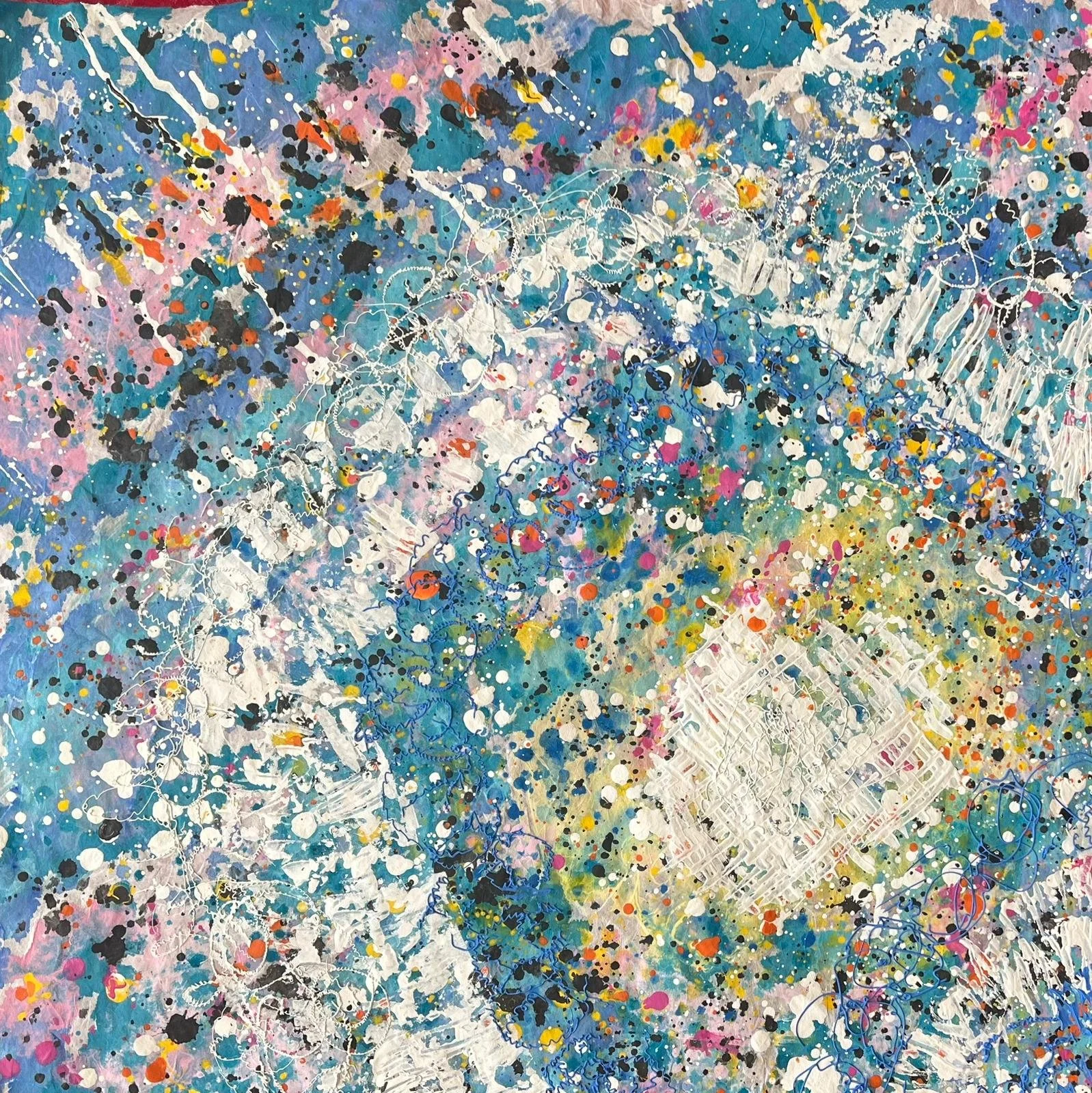 Butterfly series:20"x20", mixed media on Hanji