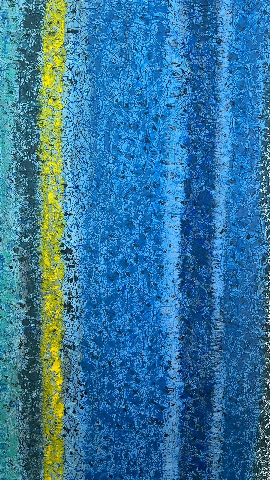 24"x36": Acrylic with mixed media on canvas