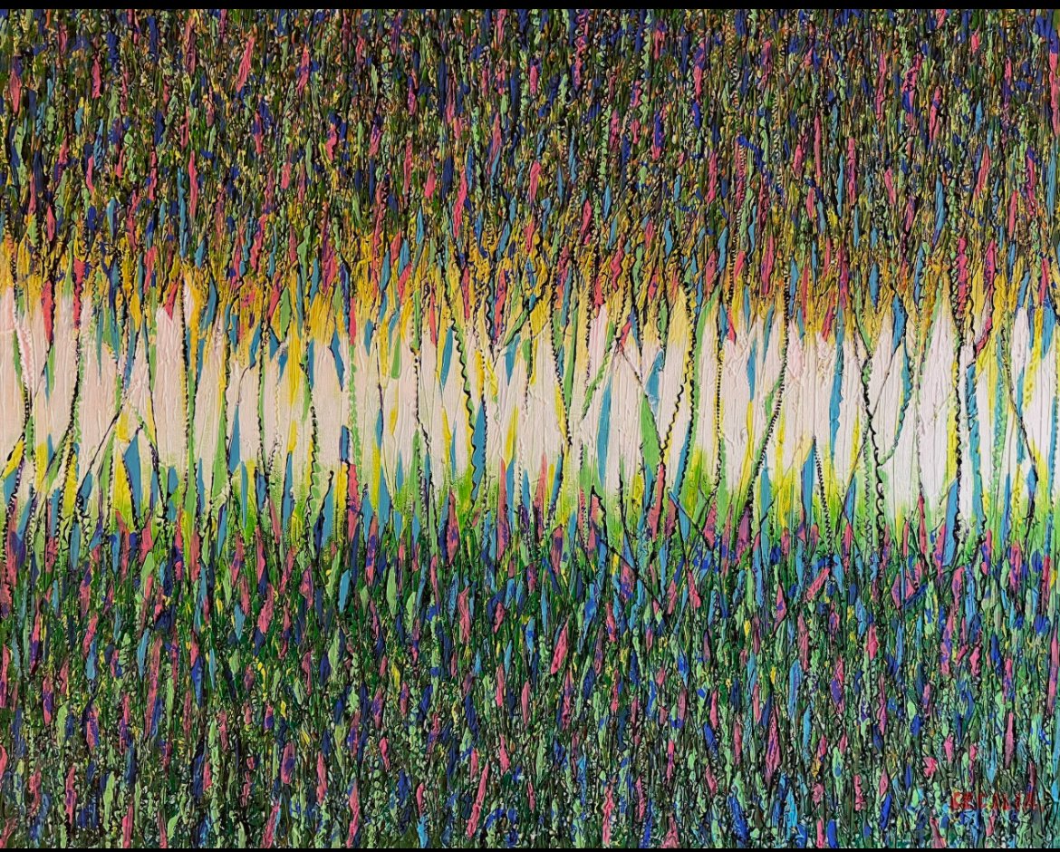 Rhythm2: 30"x24", Mixed media on canvas.