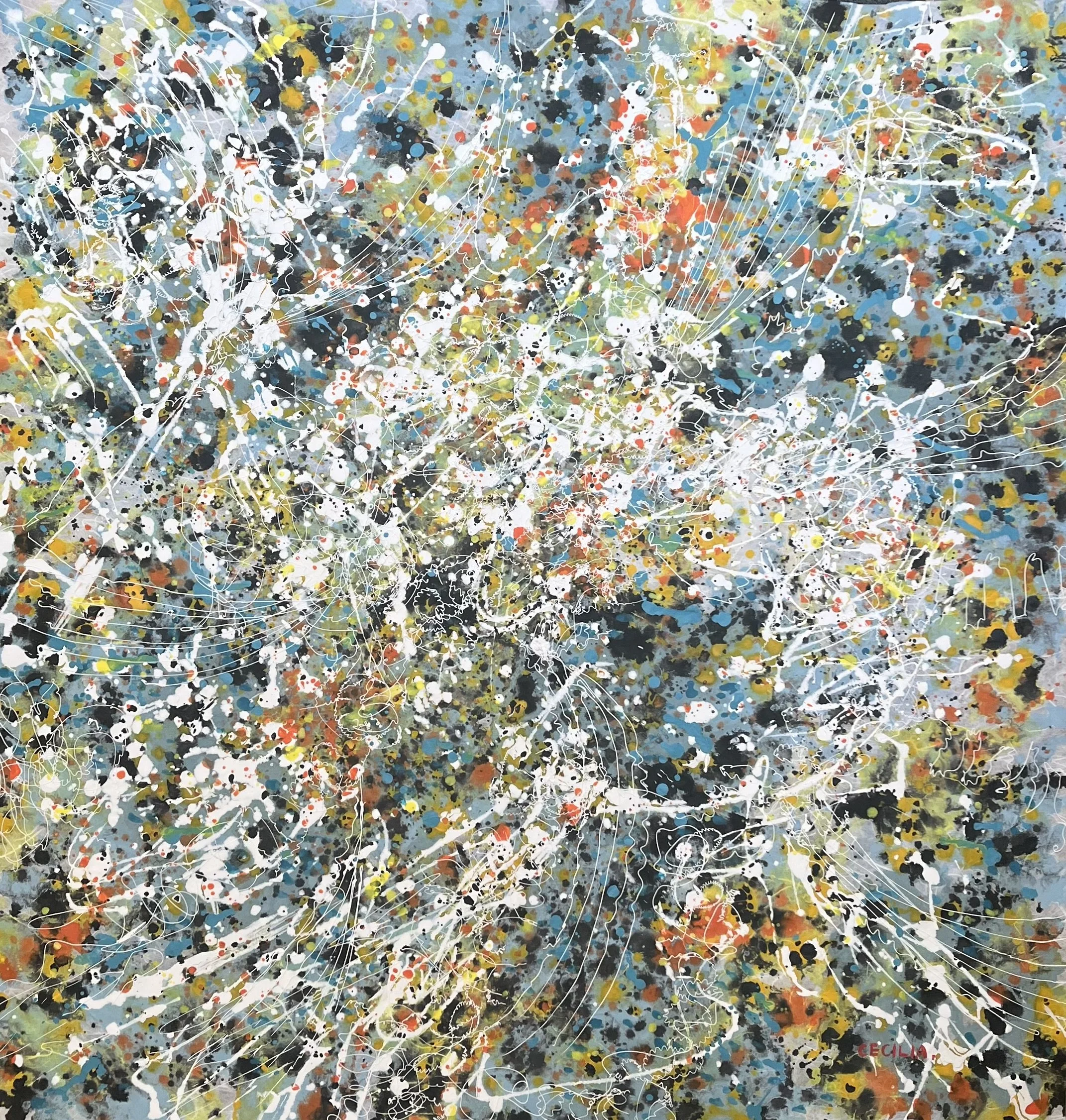 Where emptiness resonates : 30"x30",
Acrylic with mixed media