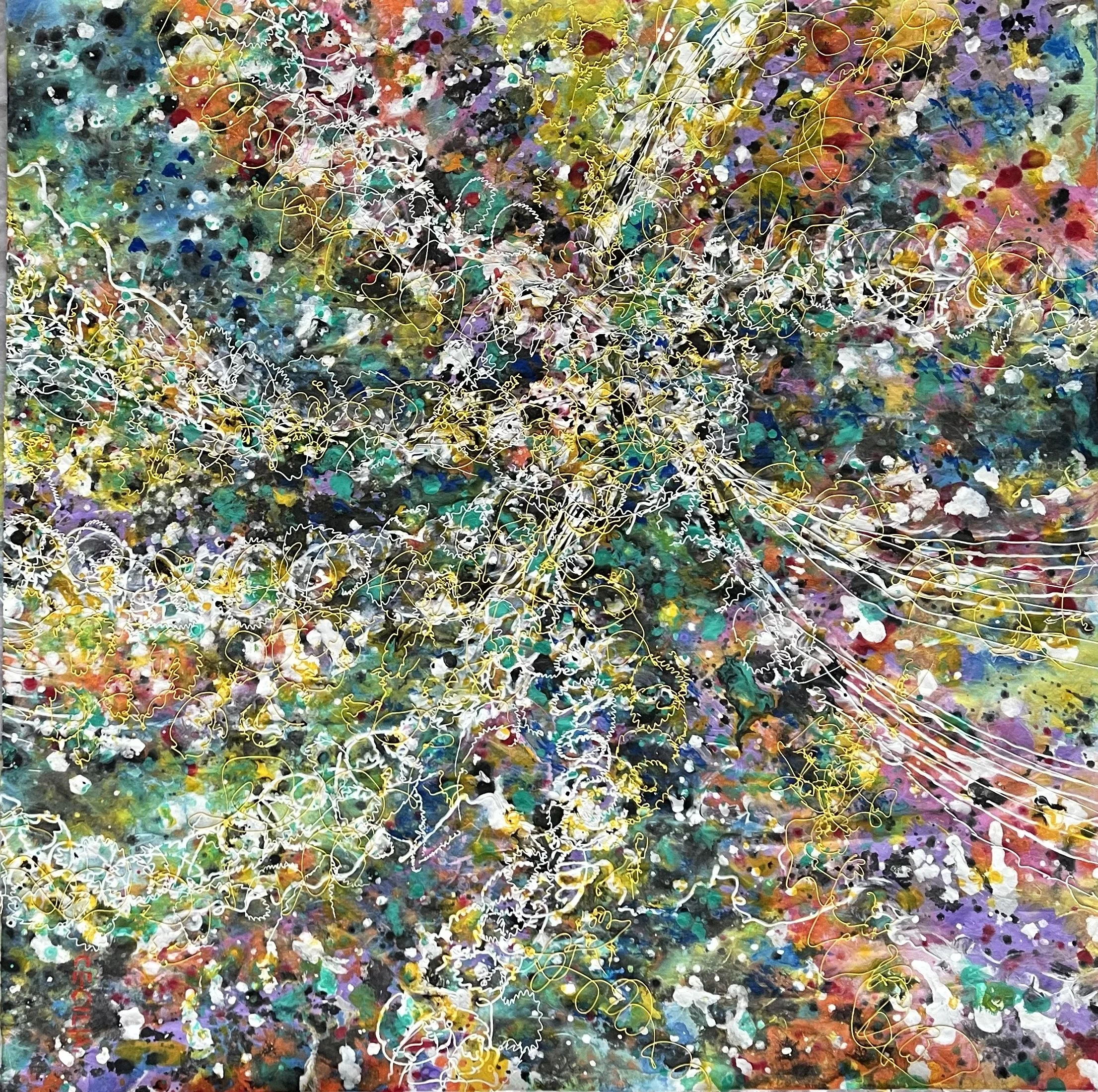 Flow of Energy 2, 20" x 20", acrylic with mixed medium