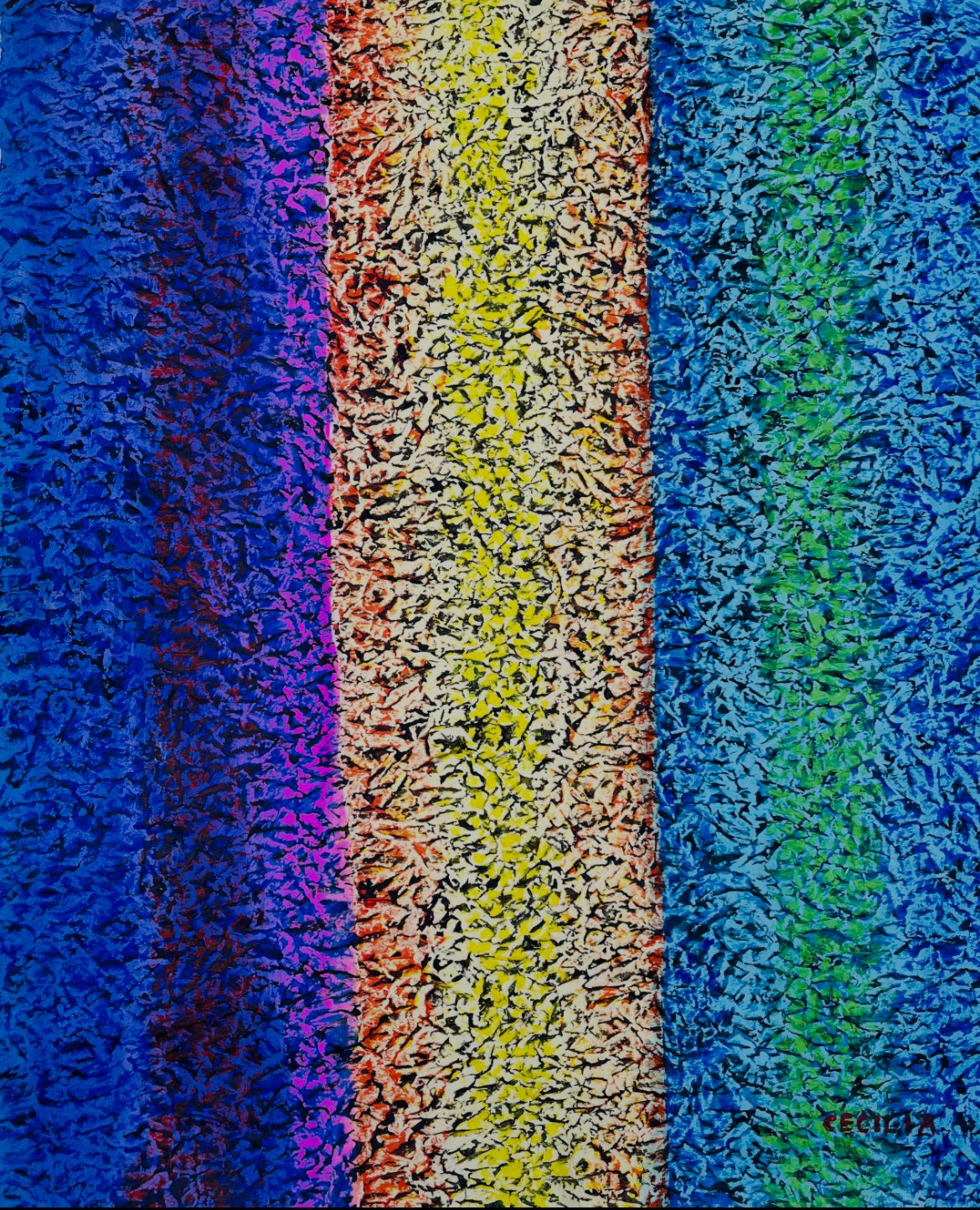 No title: 16"x 20", Acrylic on Hanji.