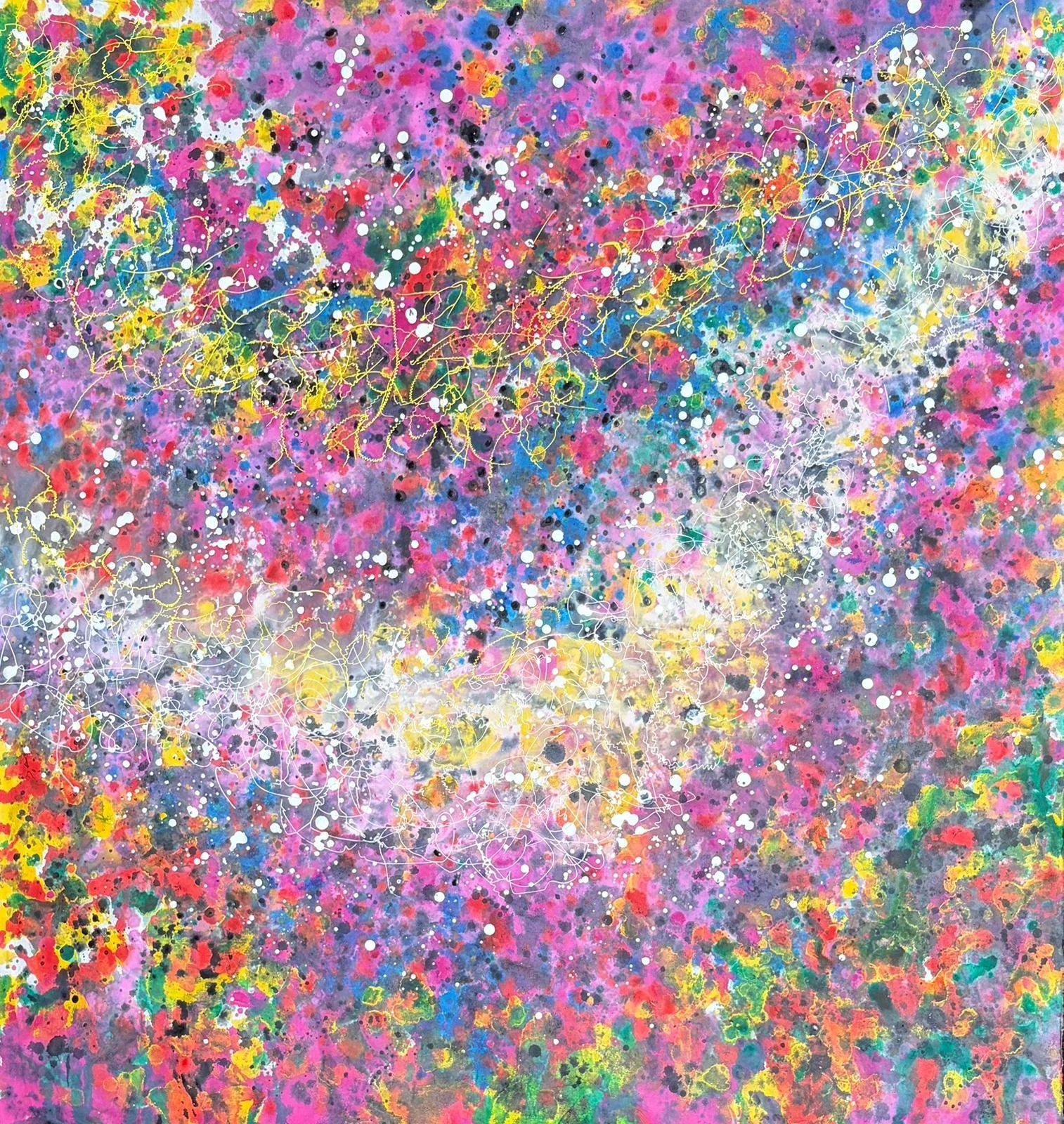 Perfect color interpretation:30"x30", Mixed media on Hanji