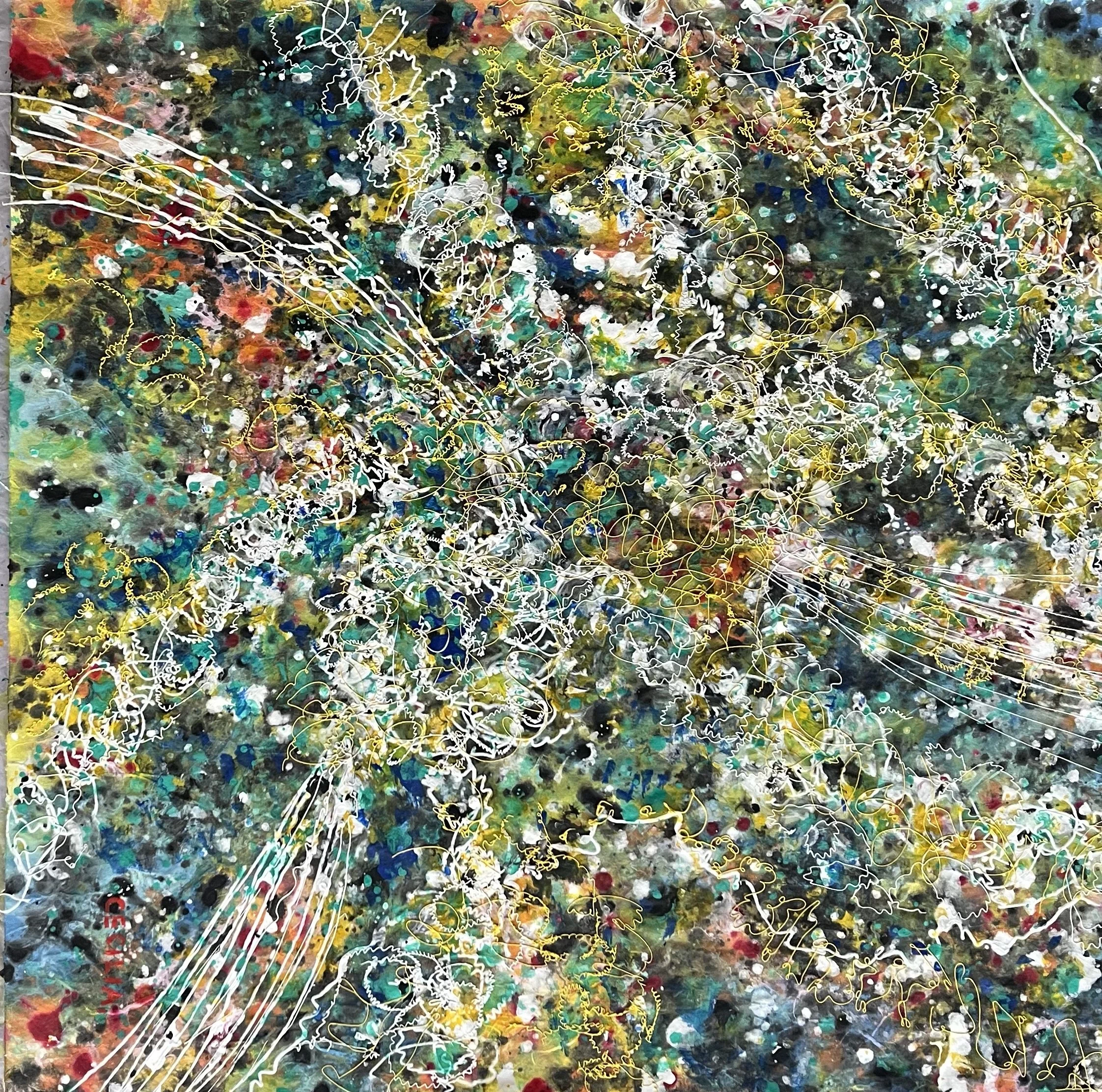 Flow of Energy, 20" x 20", acrylic with mixed medium 