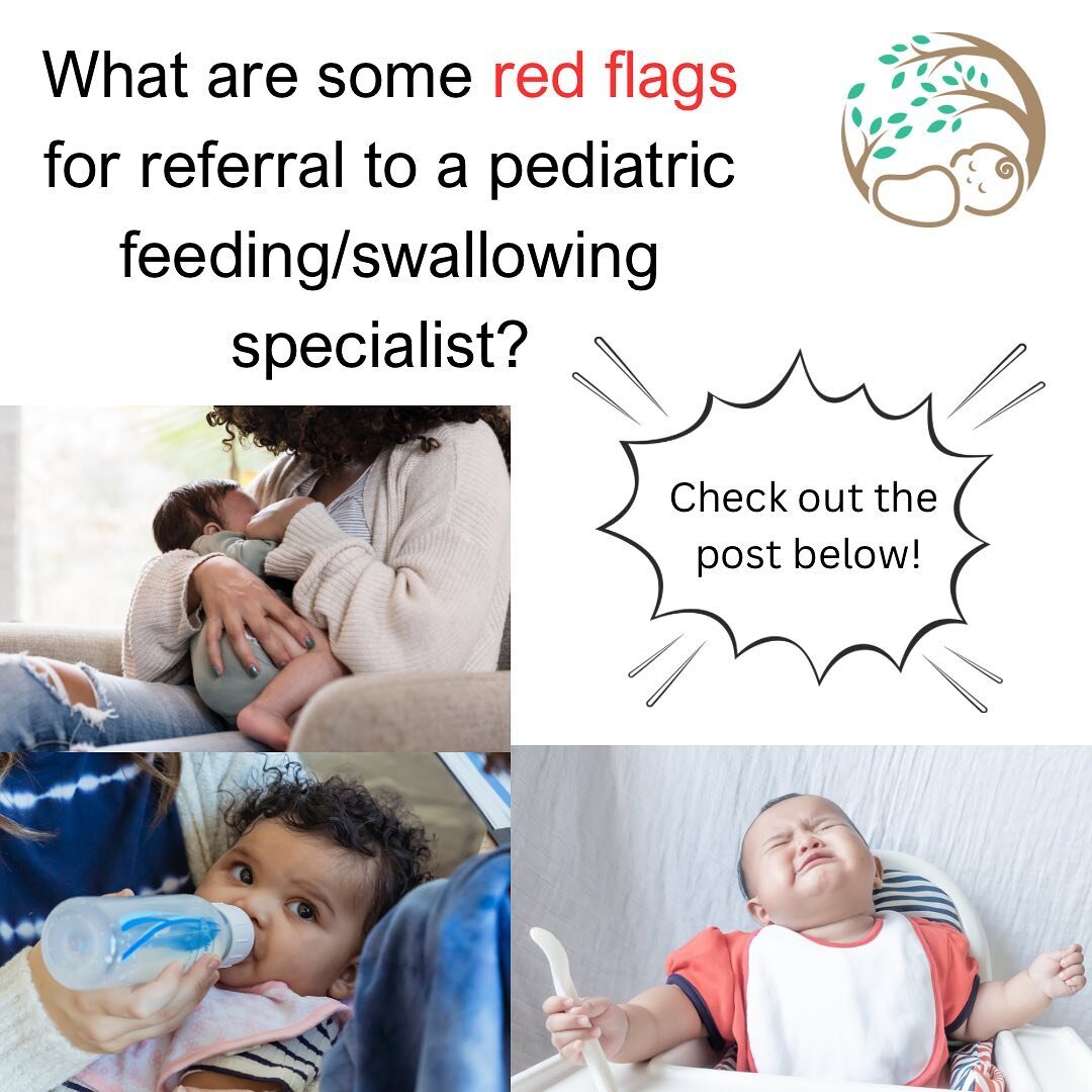 If you are feeling stressed about feeding you infant/child, I always recommend seeking out support. Here are just a few other specific signs that may warrant further investigation by either an occupational therapist or speech language pathologist who