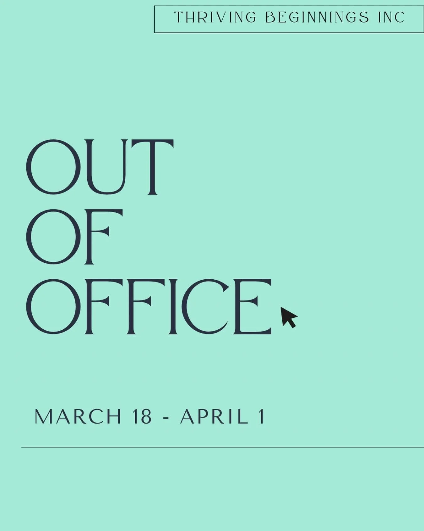 I look forward connecting and re-connecting upon my return! 

Looking to schedule an appointment? Or do you have specific questions on services? Head to www.thrivingbeginnings.com to book a visit or find answers to most frequently asked questions! I 