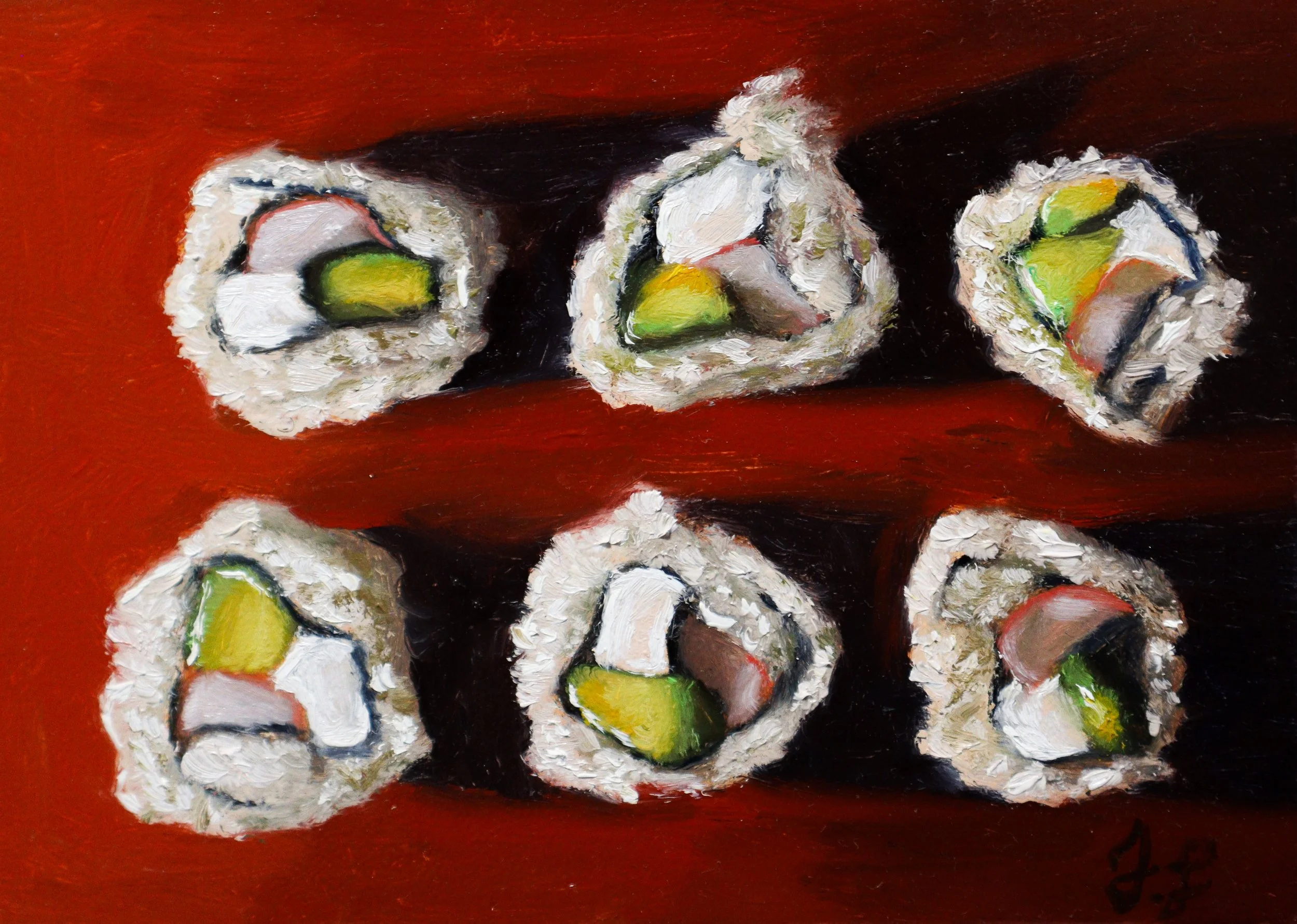"Philadelphia Roll" 7x5in