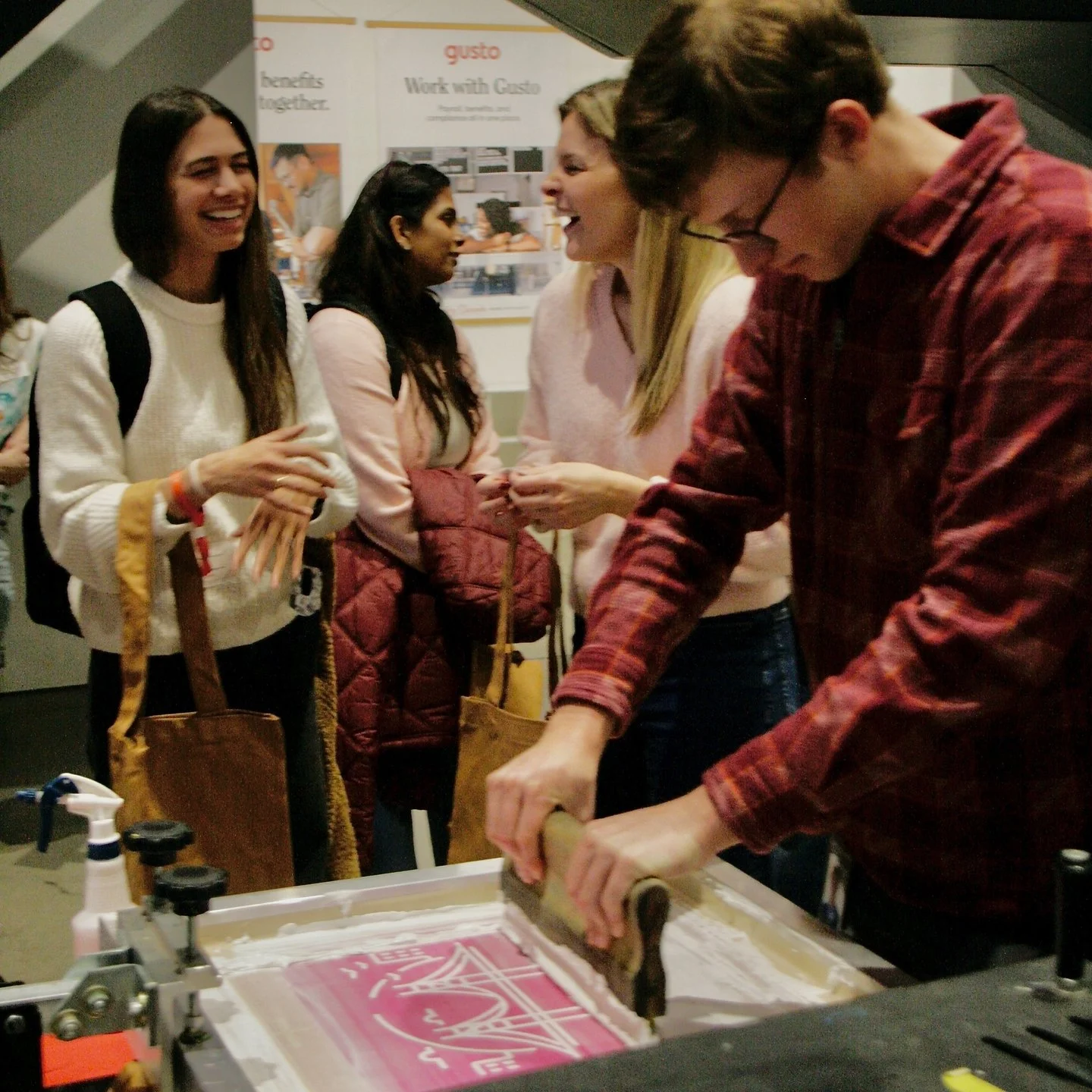 Build strong bonds through memorable moments ❤️

At Sunset Printshop, we believe in experiences that connect&mdash;not just through custom creations but by bringing people together in shared, hands-on activities. Our live screen printing events creat