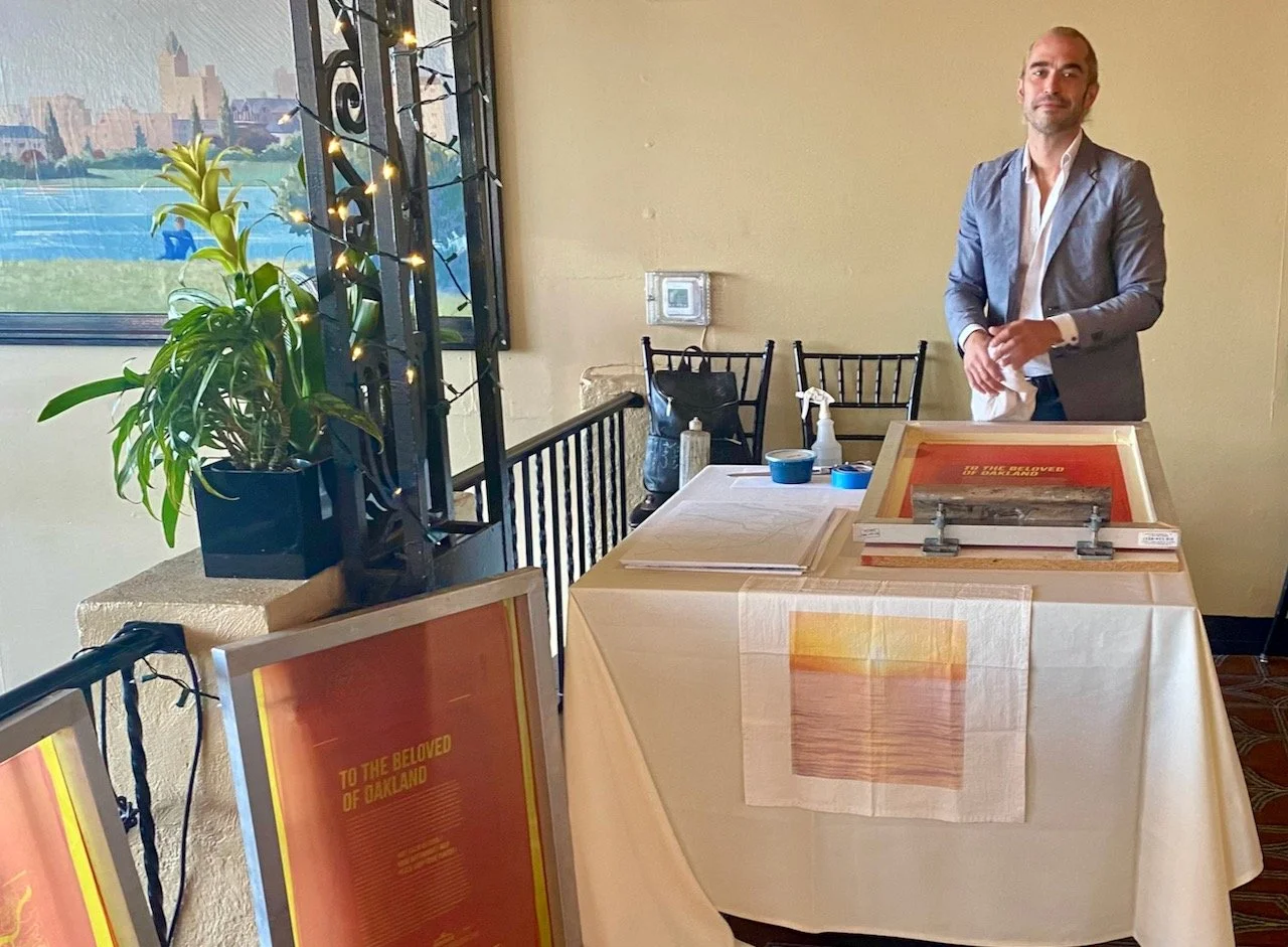 Onsite screen printing activation for corporate team