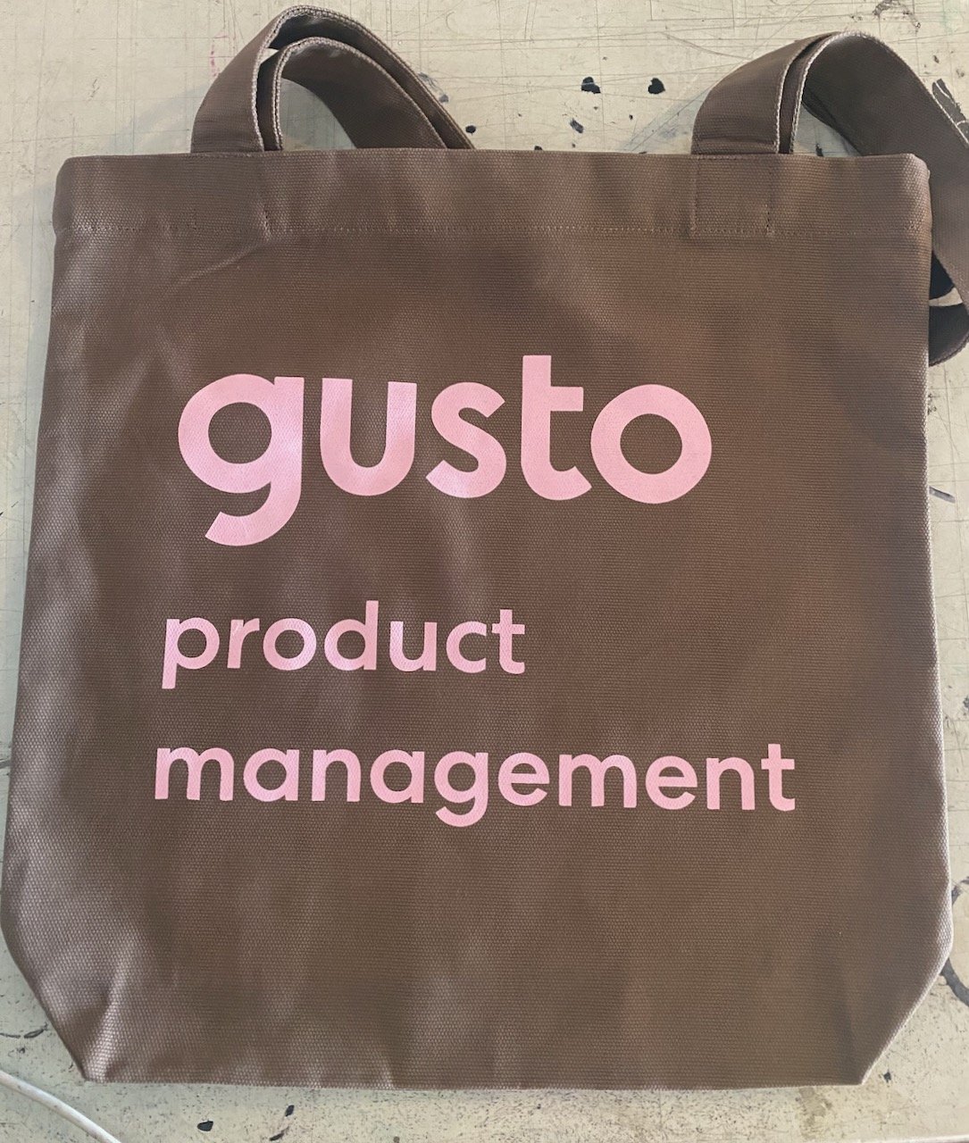 Team offsite swag printed by hand