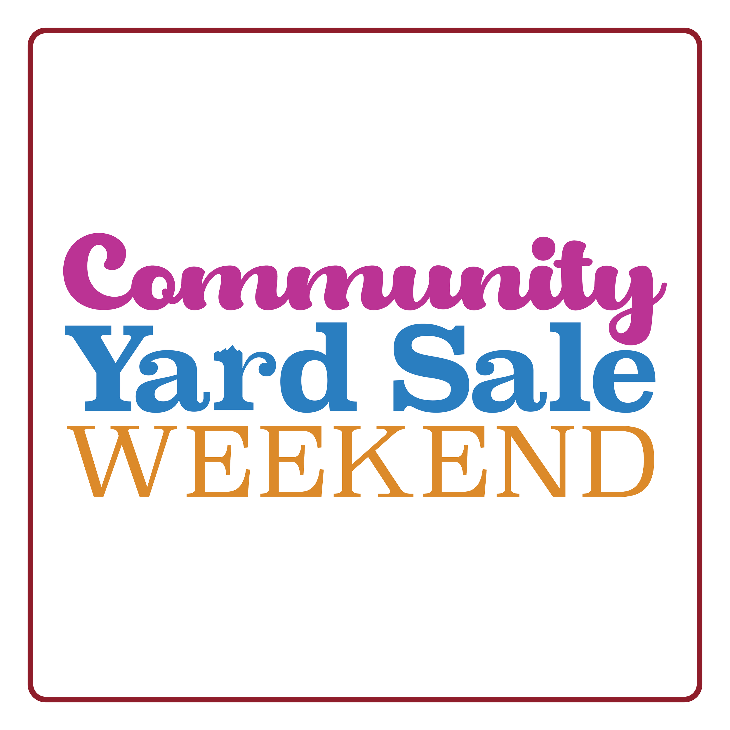 Community Yard Sale Weekend