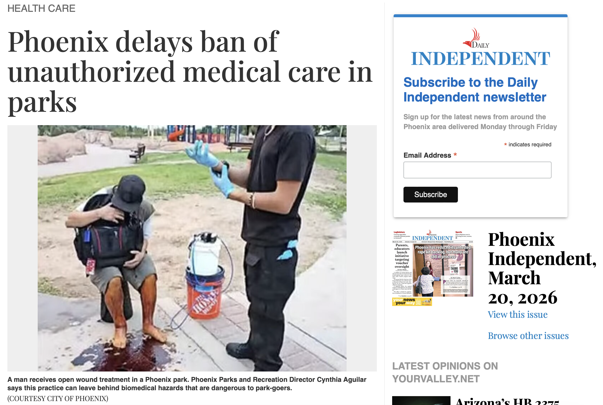 What you need to know about the proposed ban on medical care in city parks