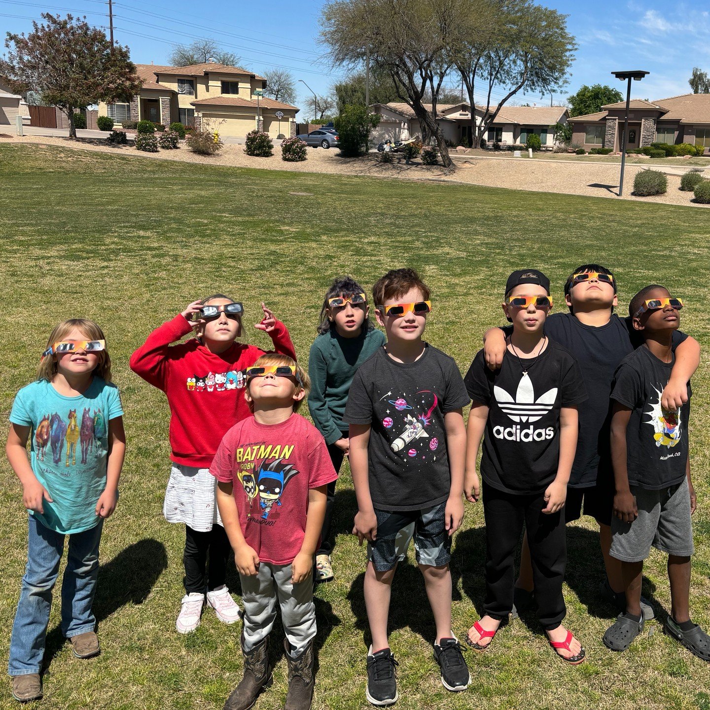 Solar Eclipse! 
Based on the energy these kiddos brought today, it may as well have been a full moon! 🤣
I loved getting to share this experience with them, though! And it came at such a perfect time as we are currently studying Astronomy and the inc