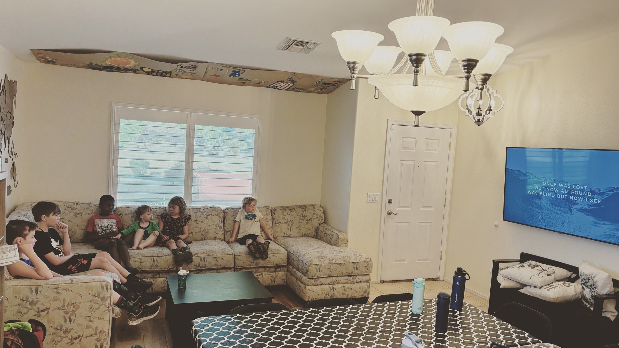 A little glimpse at our Hymn Study time. As a part of our Bible time first thing each morning, we meet to read and discuss the bible, recite scripture, and study hymns. I love it when the kids occasionally just start humming a familiar hymn at some o