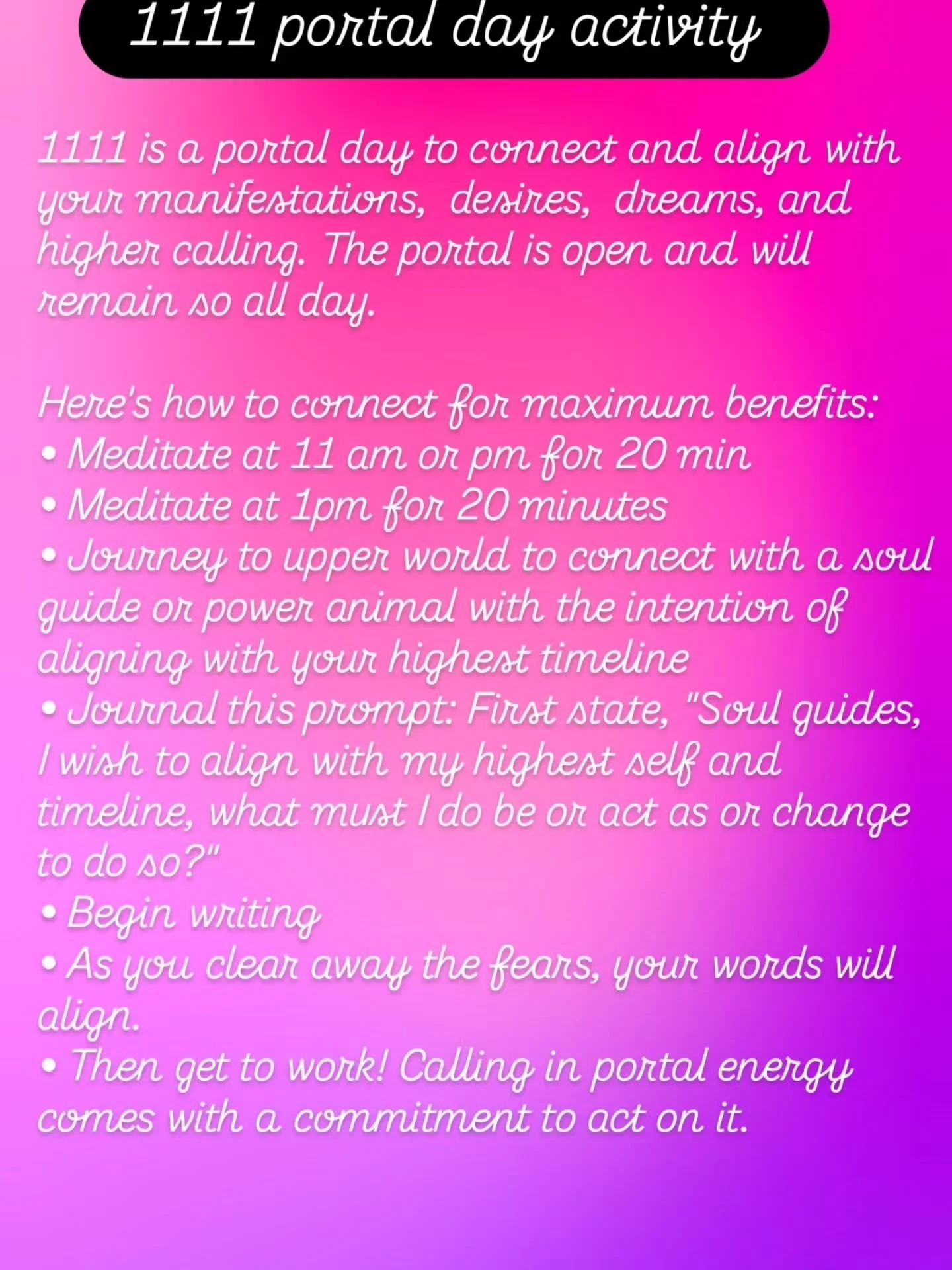 Portals are soooo good for manifesting and bringing yourself to a higher timeline, higher calling, and truth you may or may not be ready to see yet. 

Set aside some time today to try these activities. 

Here's how to connect for maximum benefits:
&b