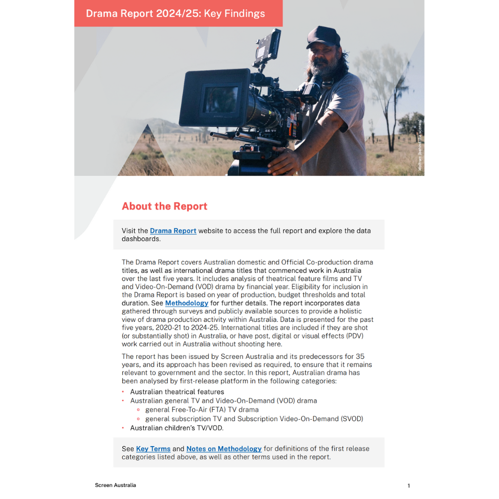 Screen Australia – Drama Report 2024/25: Industry Activity & Trends