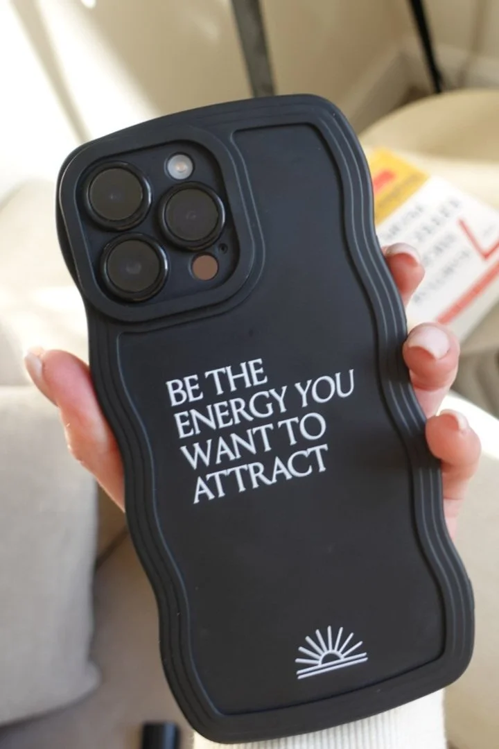 Positive Affirmation Phone Case - 'Be The Energy You Want To Attract' The Wellness Tribe | Female Wellness Retreats for Mind, Body and Soul Positive Affirmation Phone Case - 'Be The Energy You Want To Attract' The Wellness Tribe | Female Wellness Retreats for Mind, Body and Soul