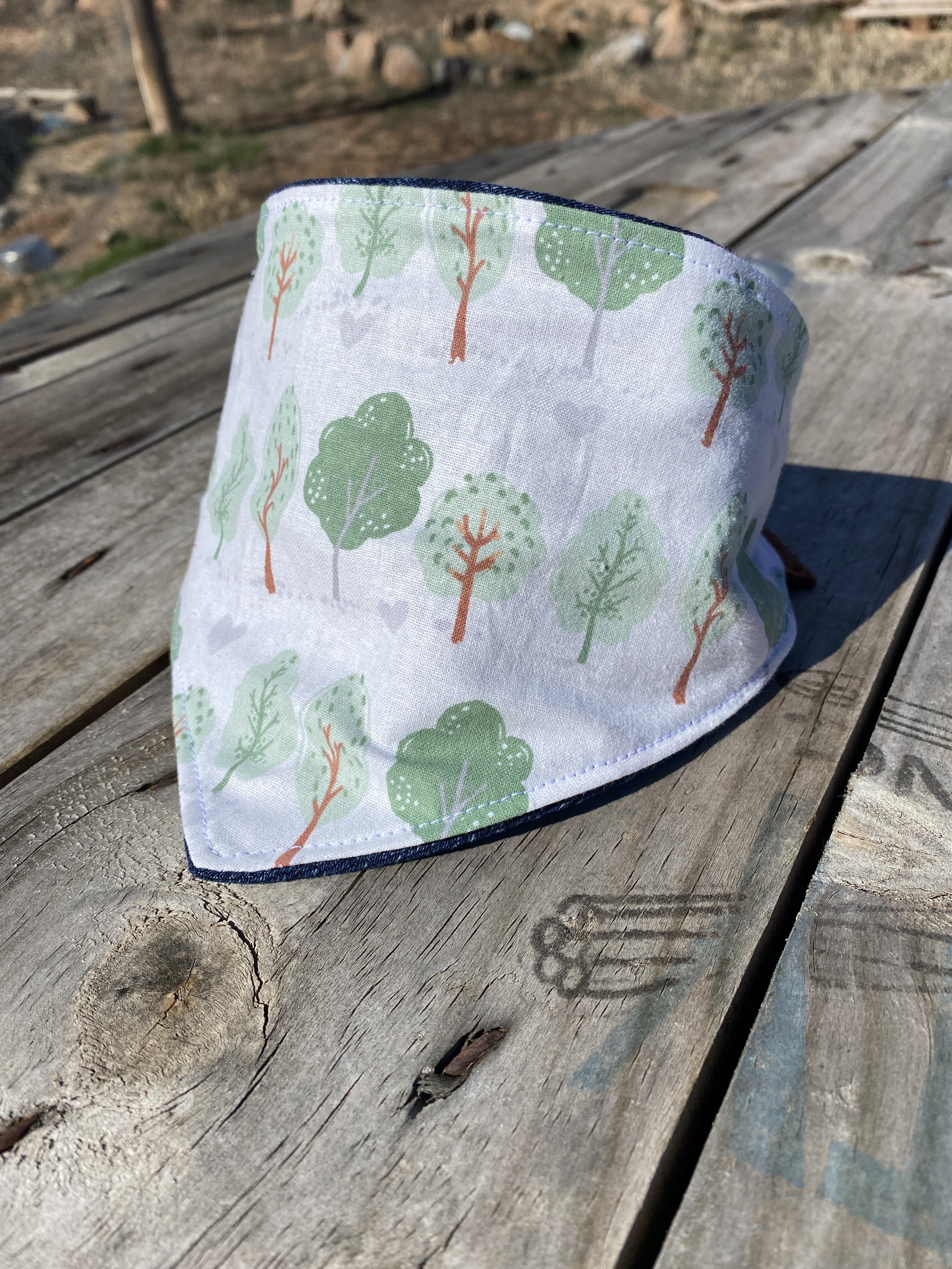 row of variety city trees from light to dark in rows dog bandana
