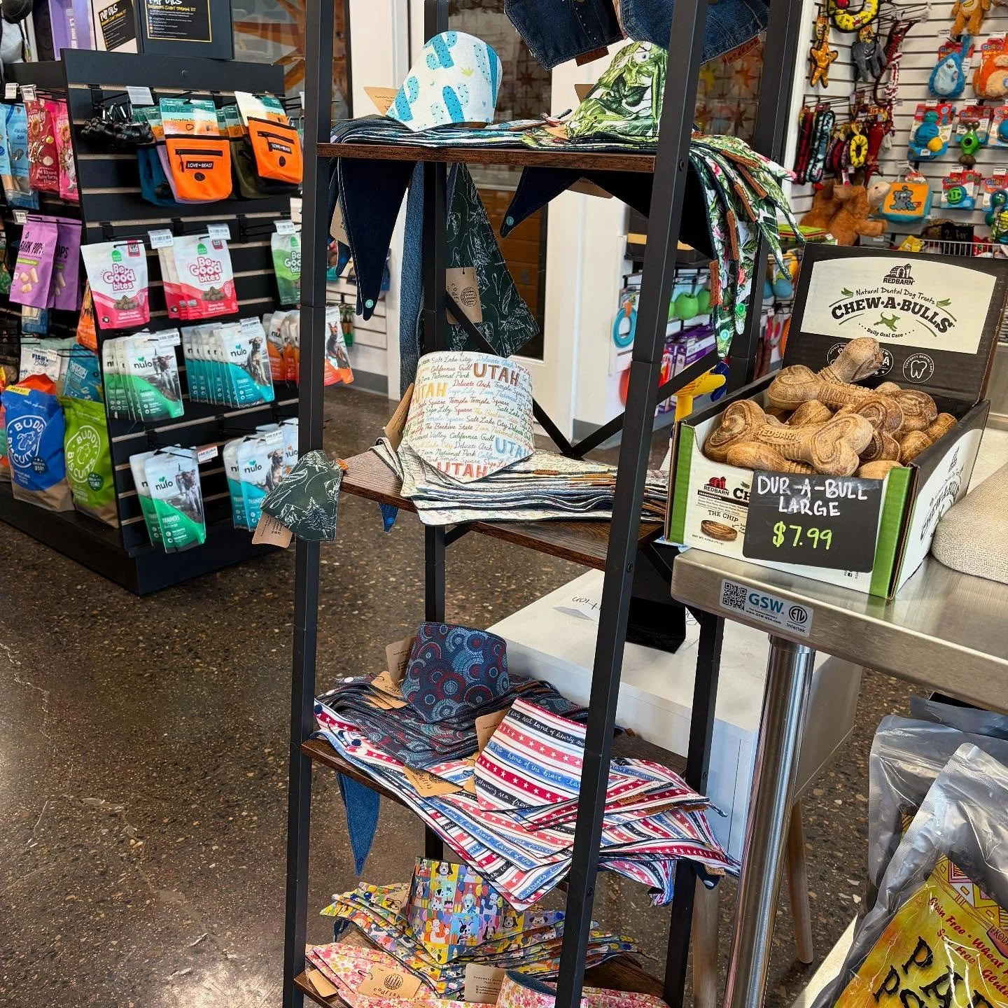 Where are you going on a vacation? To the tropicals or the desert? Zion National Park or anywhere in Utah? We&rsquo;ve got them at the @whiskbone pet store or online!  Need a 4th of July bandana? Your dog has a birthday? Grab them there or online! Pe