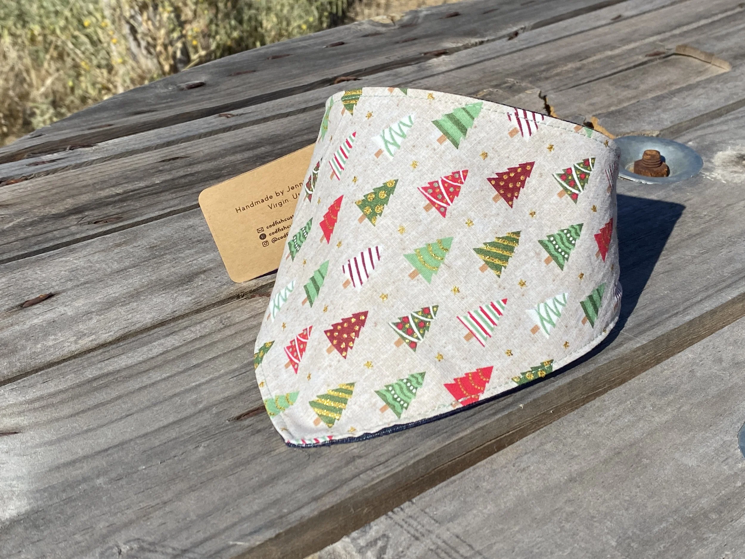 mini decorated Christmas trees dog bandana